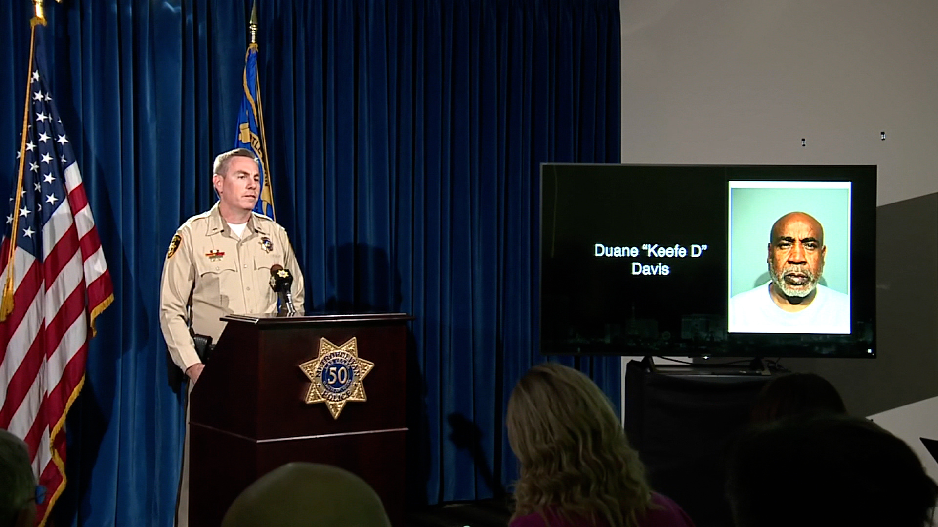 Las Vegas Metropolitan Police Department Lt. Jason Johansson speaks during a press conference on Friday in Las Vegas.