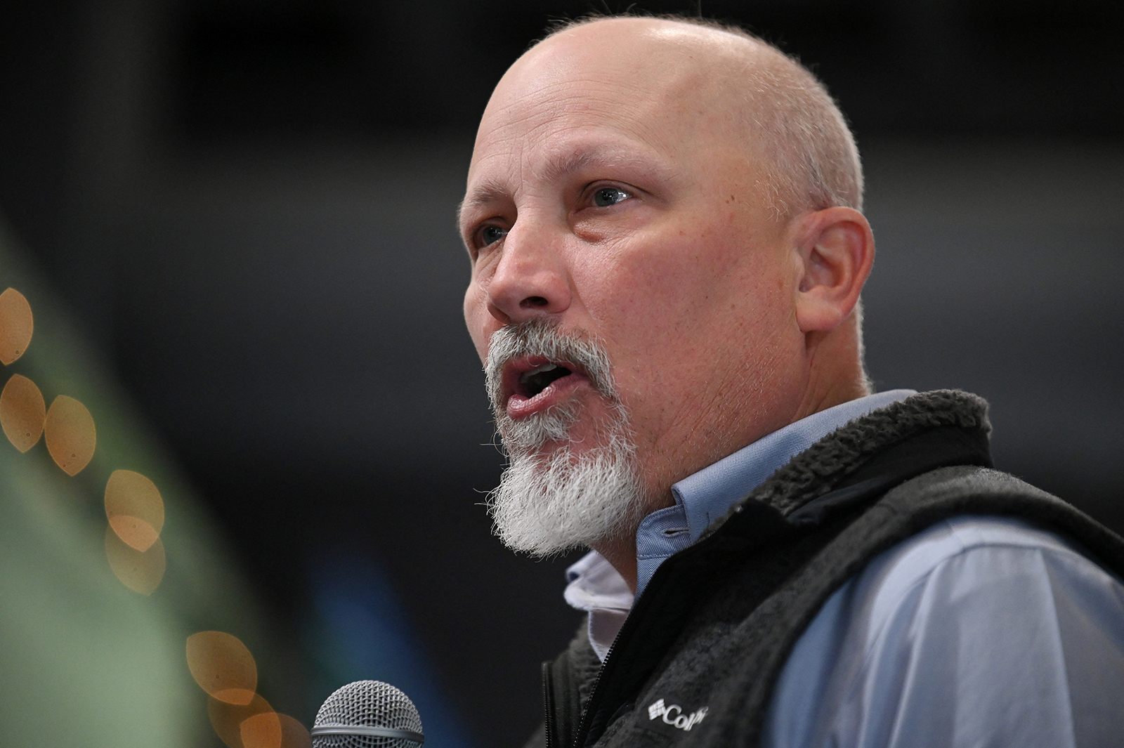 Rep. Chip Roy speaks at an event in Grimes, Iowa, on January 7. 