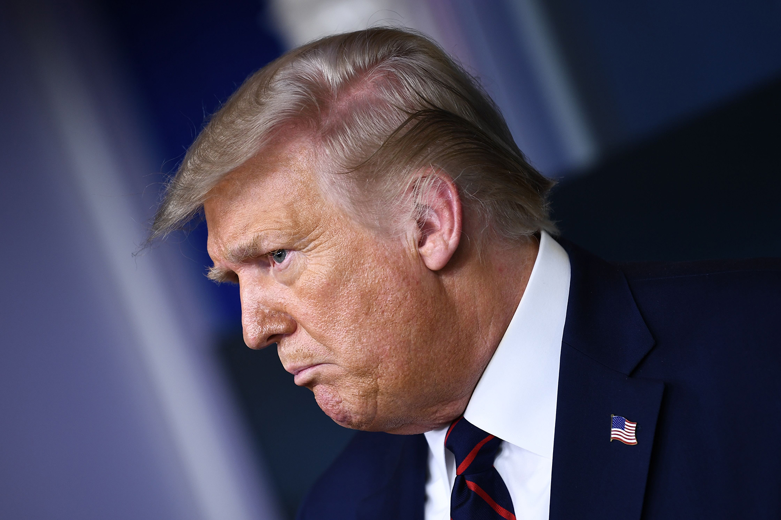 US President Donald Trump speaks to the press in the Brady Briefing Room of the White House in Washington, DC, on August 4.