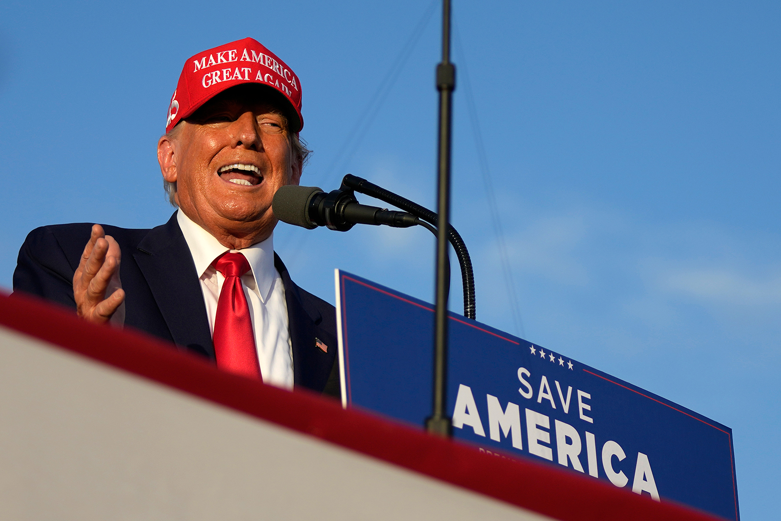 Donald Trump speaks during a campaign rally in Miami on November 6.