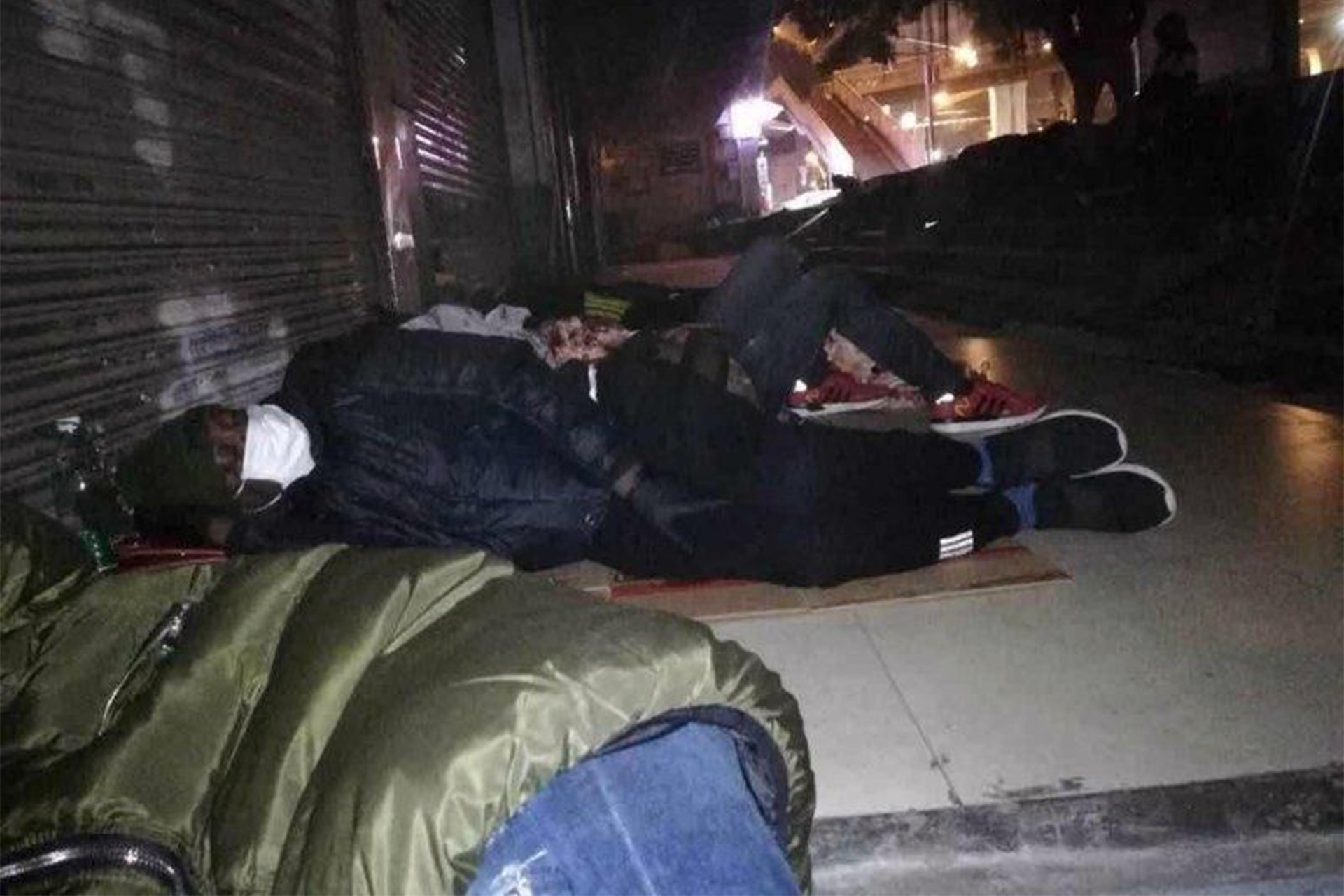Africans sleeping on the street in Guangzhou, China, after being unable to find shelter.