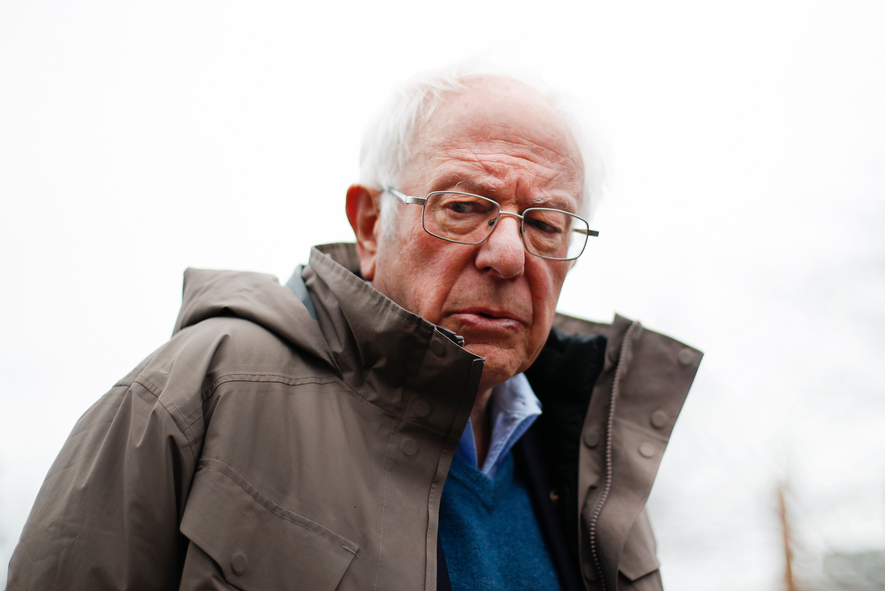 Democratic presidential candidate Sen. Bernie Sanders outside a polling location in Detroit on Tuesday, March 10, 2020. 
