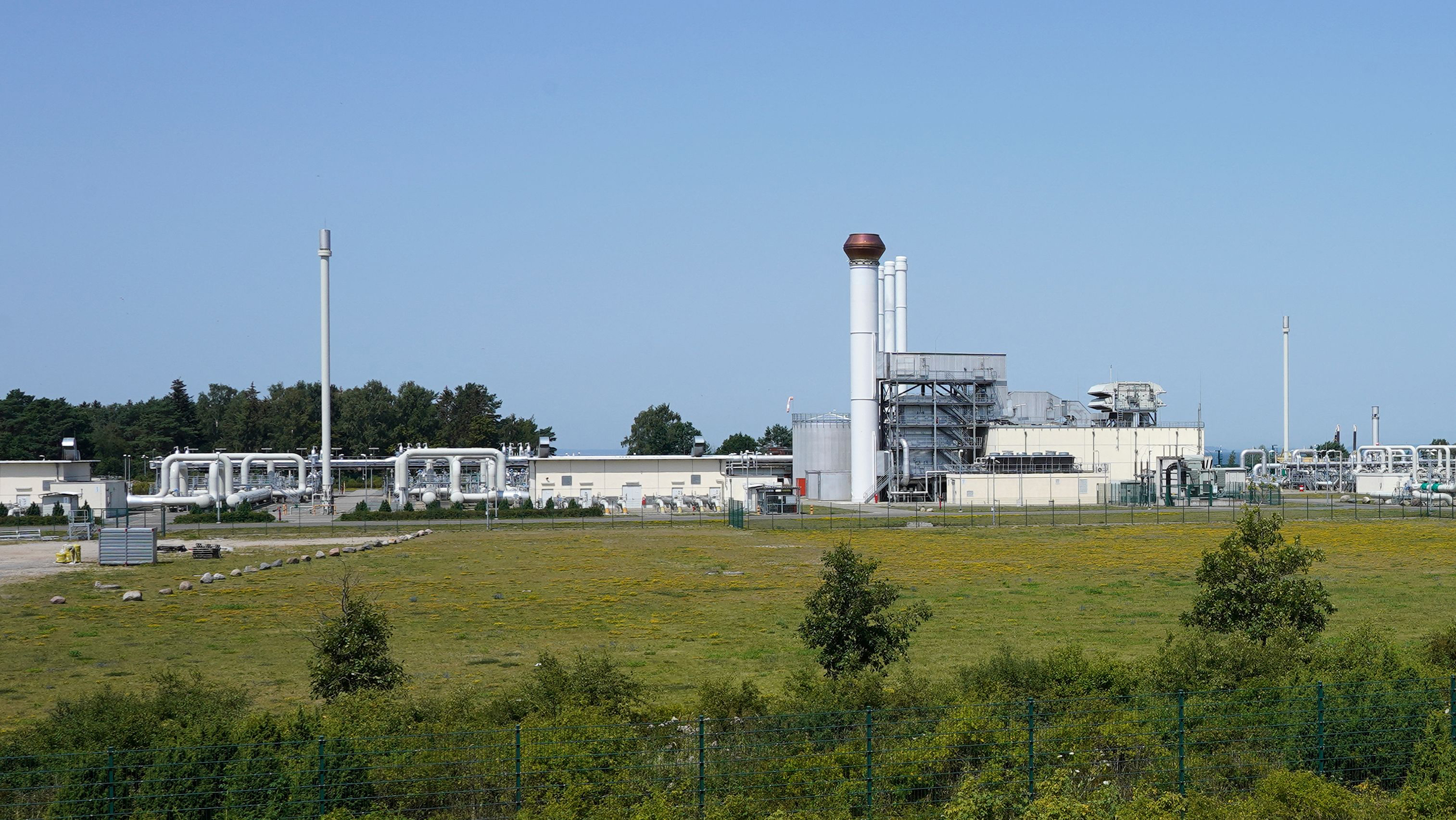 The industrial plant of the Nord Stream 1 in Lubmin, northeastern Germany.