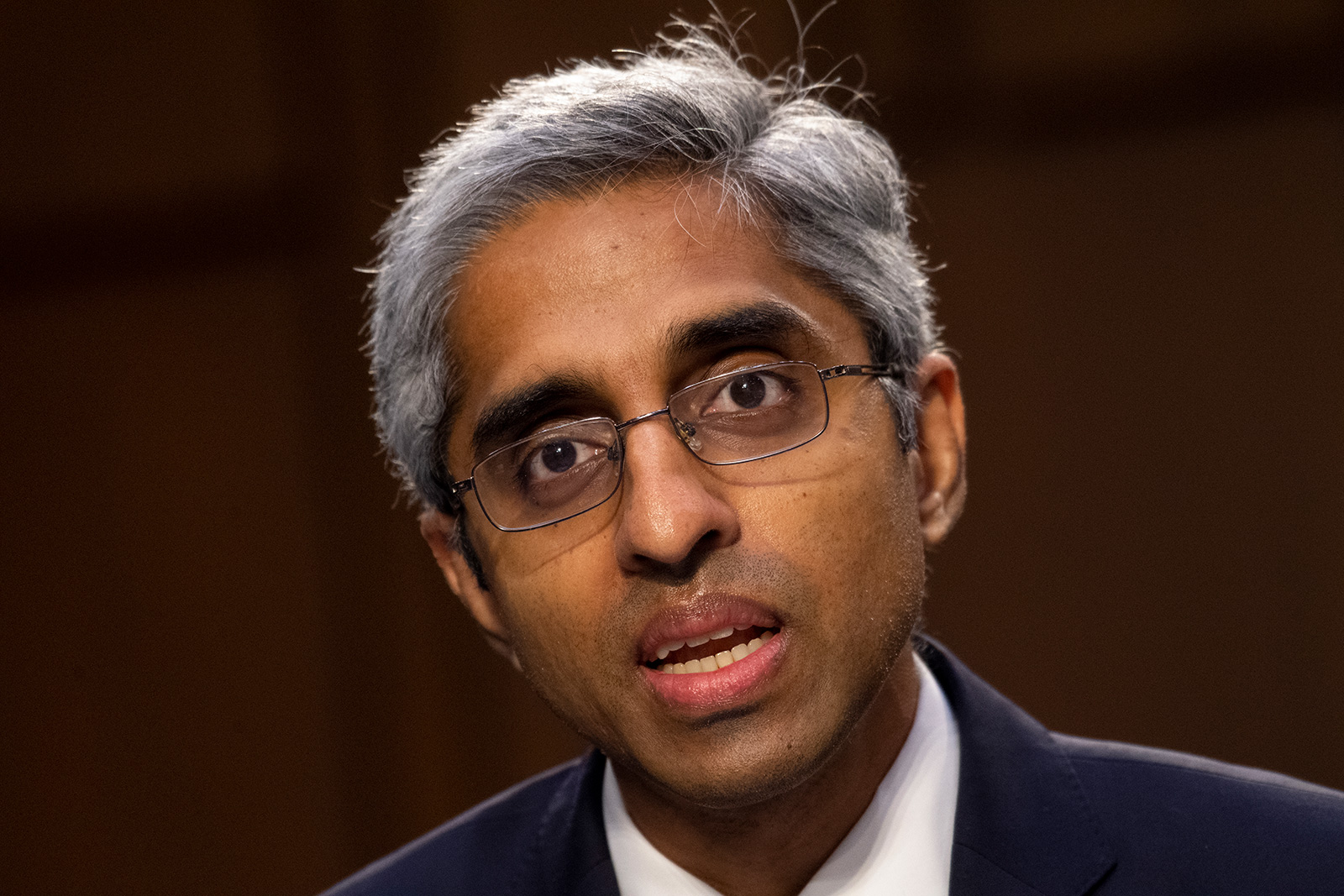Vivek Murthy testifies at his confirmation hearing before the Senate Health, Education, Labor, and Pensions Committee February 25 on Capitol Hill in Washington, DC.