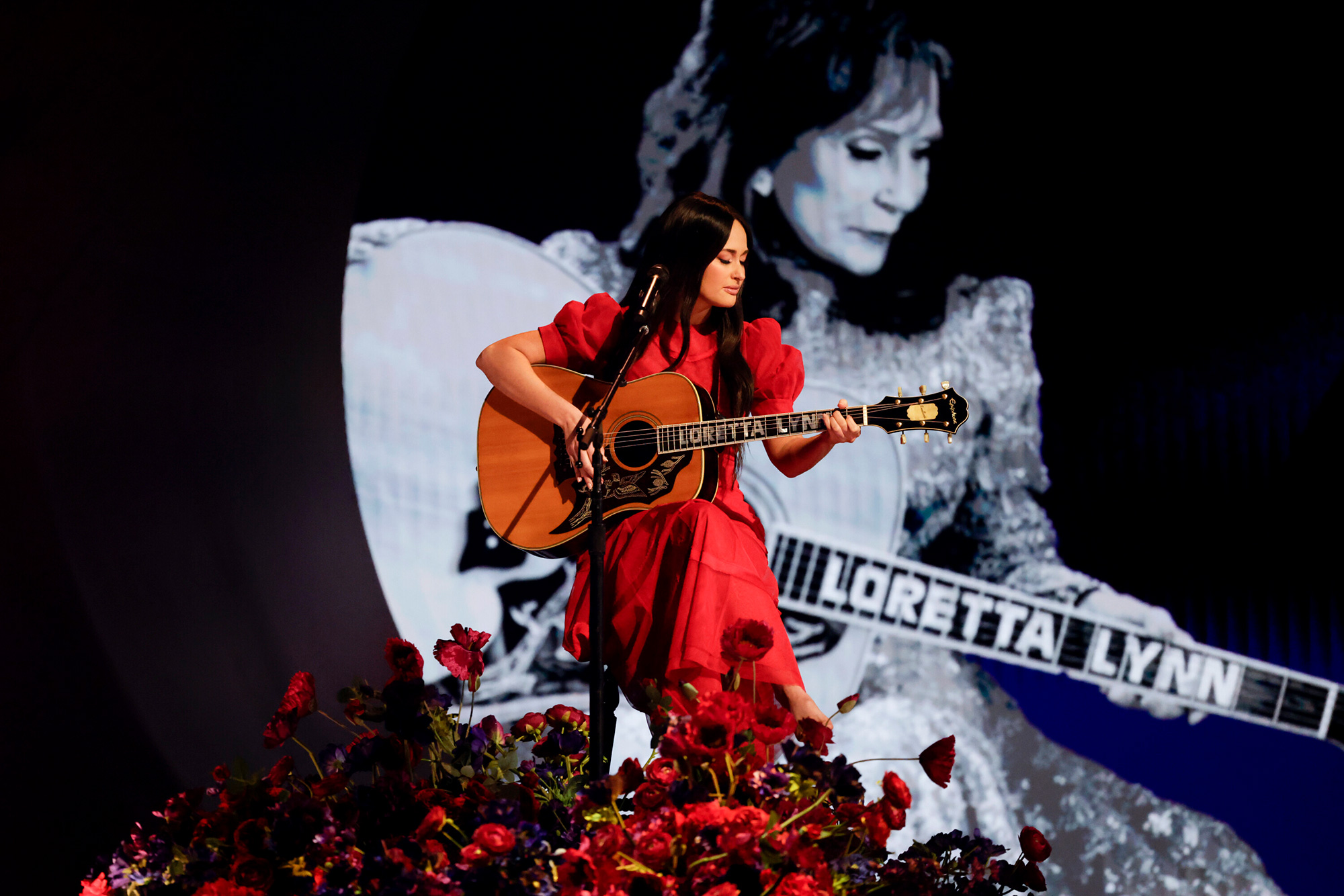Kacey Musgraves performs during the "in memoriam" segment.