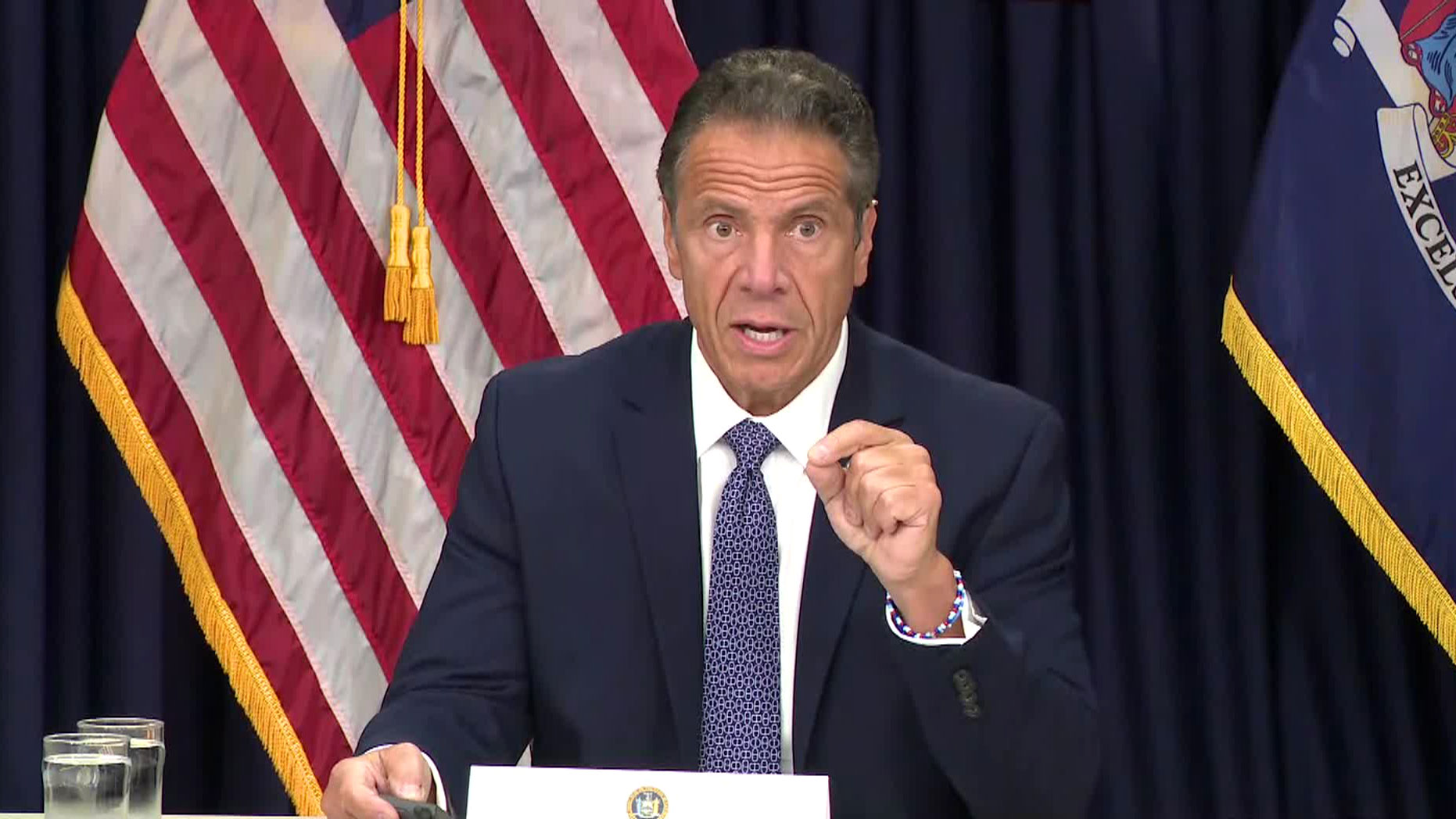 Gov. Andrew Cuomo speaks during a press conference on July 1 in New York.