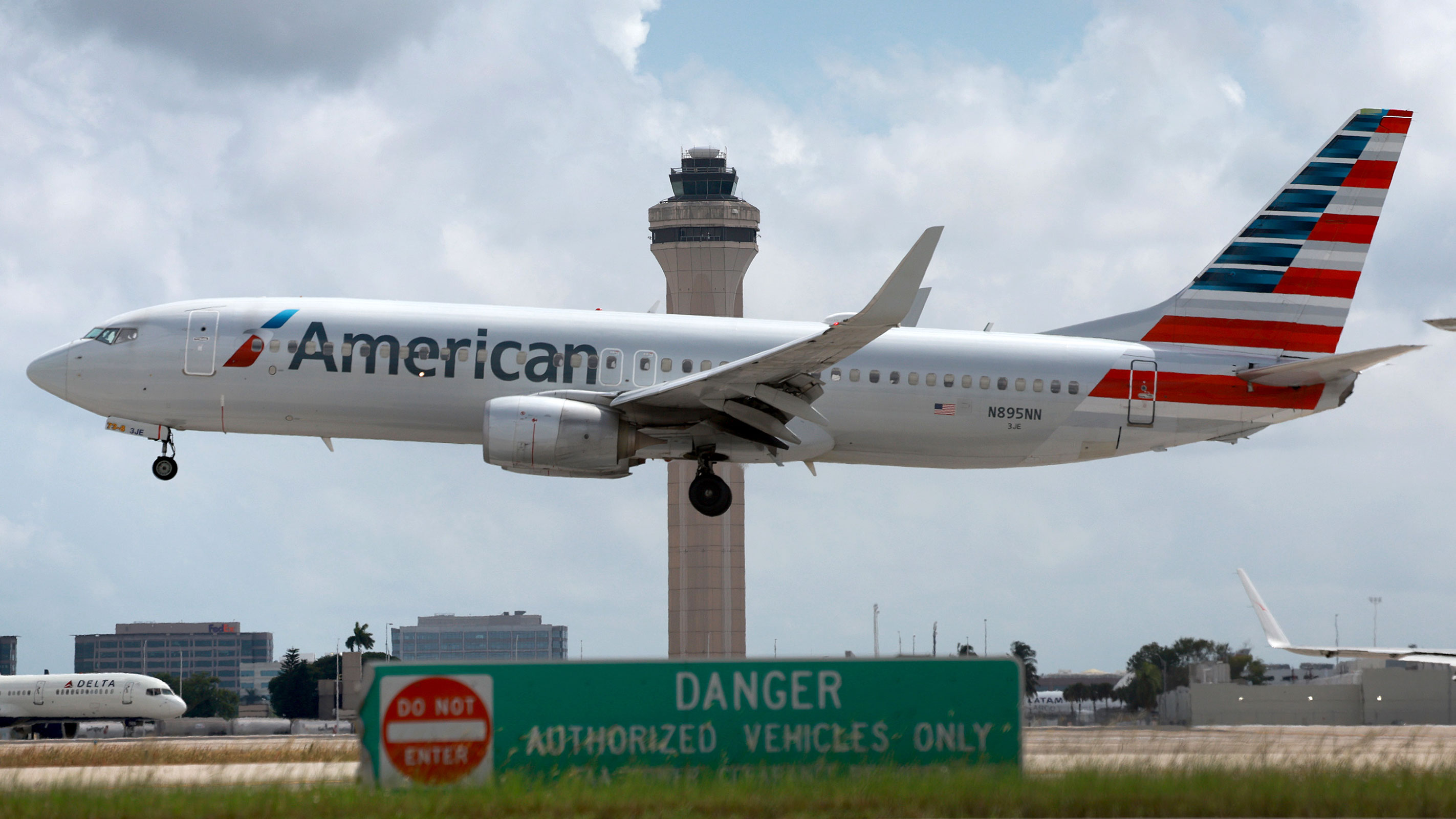 The Air Traffic Control tower is seen at the Miami International Airport on September 25 in Miami, Florida. 