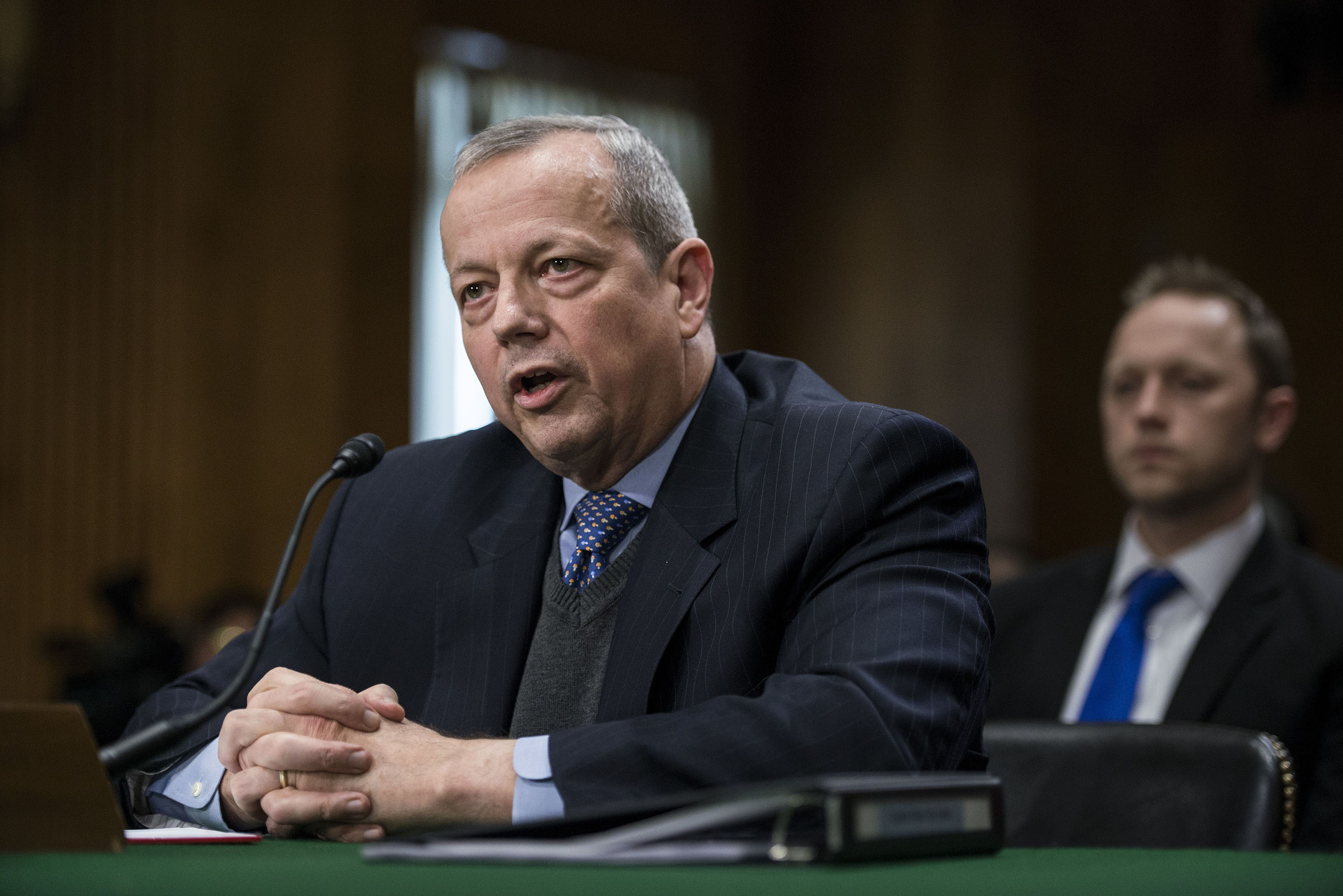 Retired Marine Corps Gen. John Allen, testifies before the Senate Foreign Relations Committee in Washington DC, on February 25, 2015. 