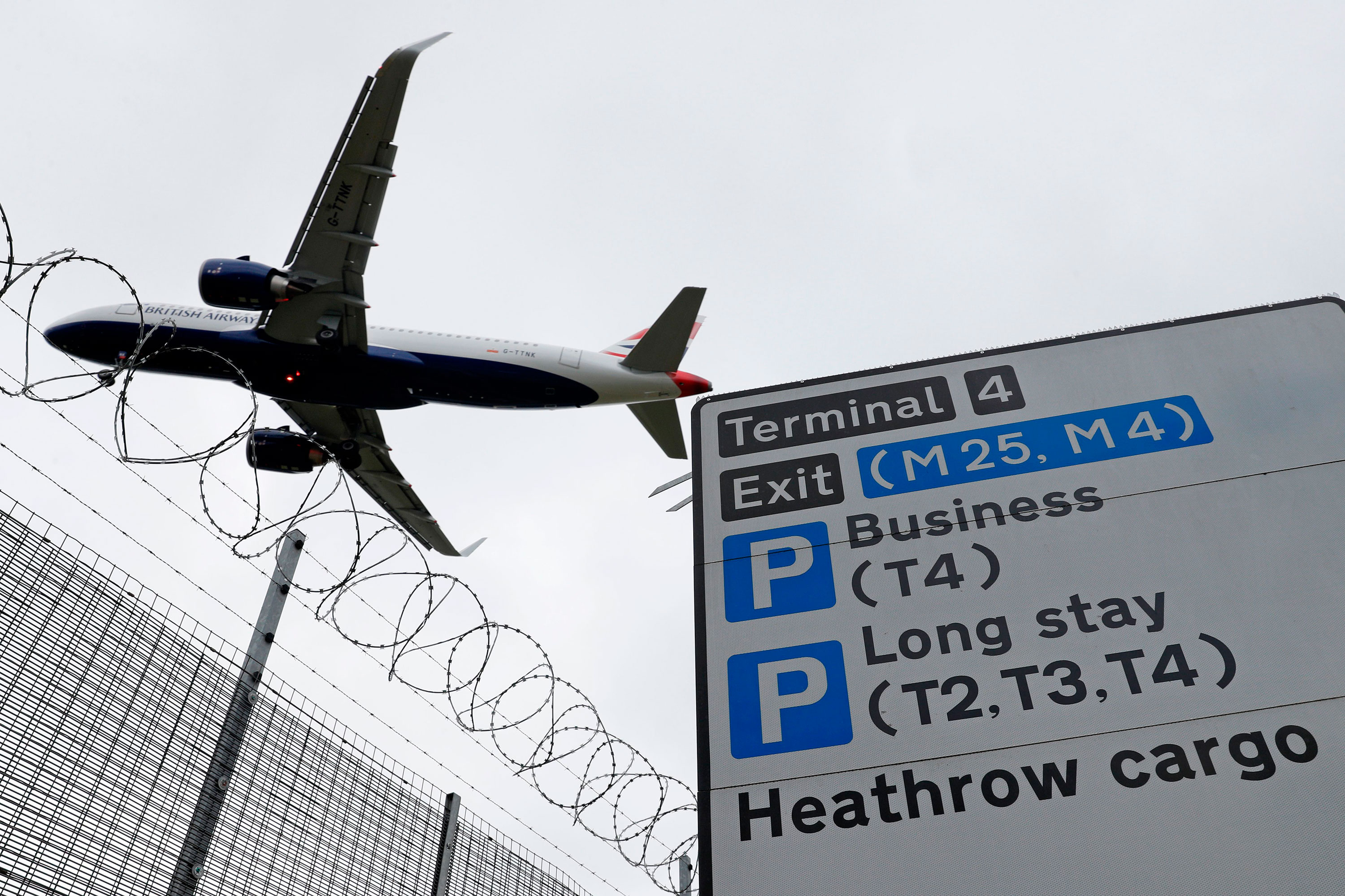 A jet comes in to land at Heathrow Airport on May 10 in London.