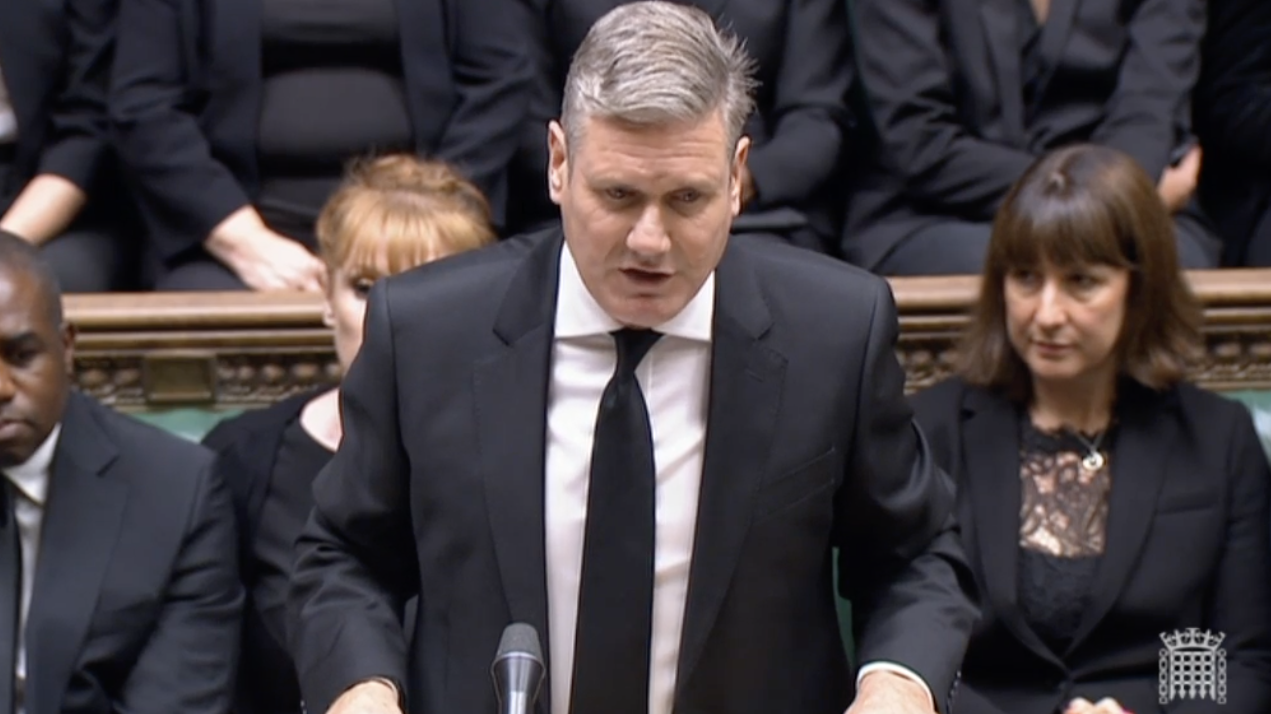 Sir Keir Starmer, the leader of the opposition Labour Party, speaks at the House of Commons, London, England, on September 9.