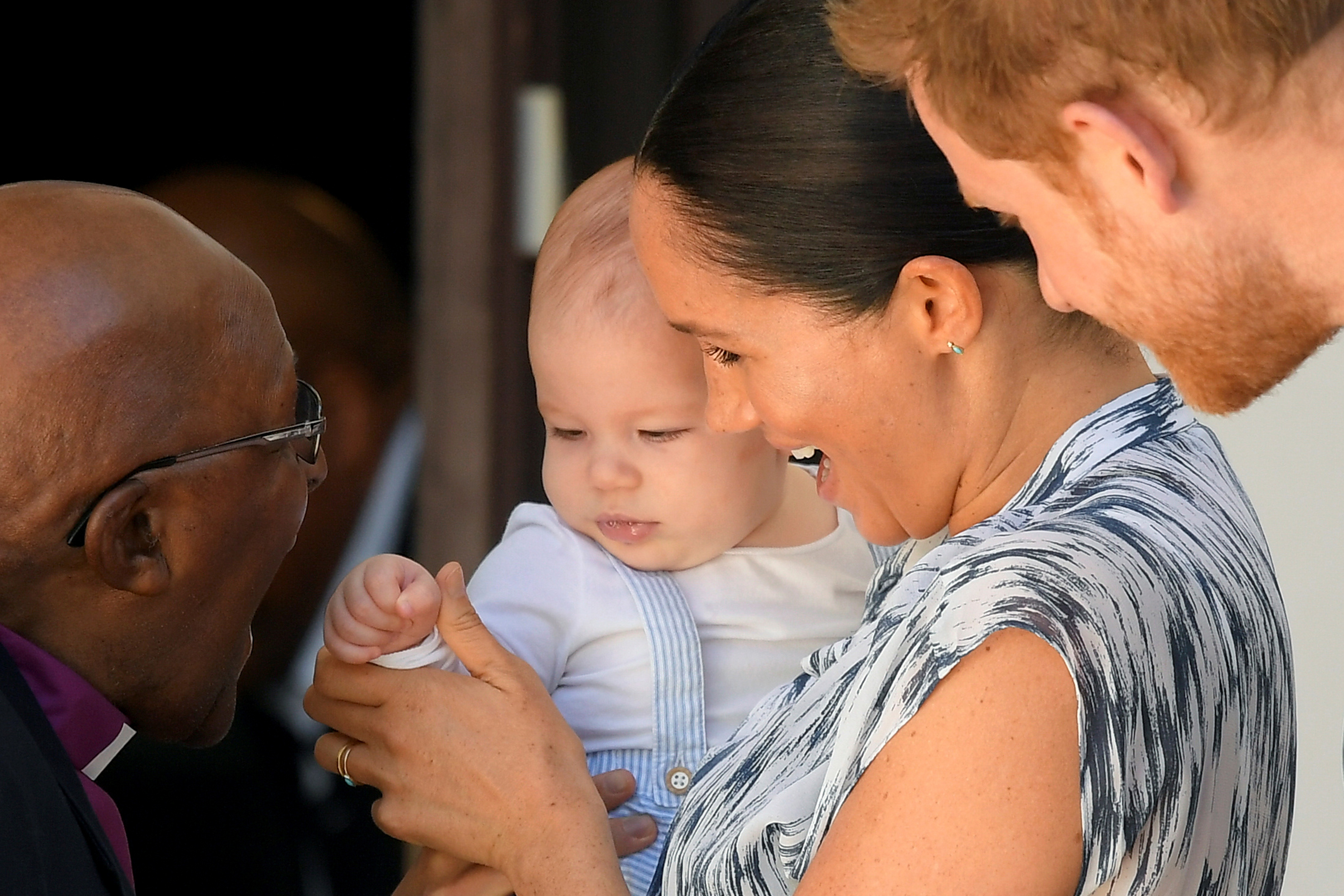 The Duke and Duchess of Sussex introduced their young son, Archie, to Desmond Tutu on Wednesday. 