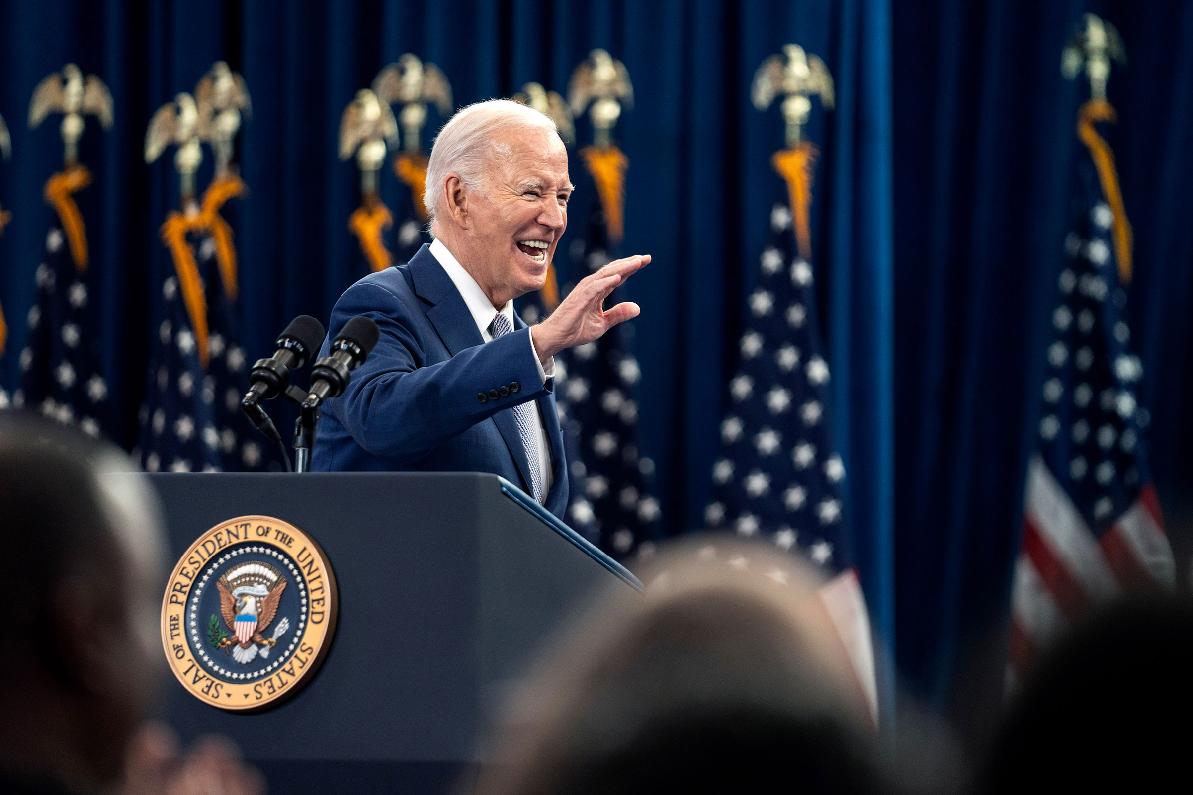 President Joe Biden speaks on his economic plan for the country at Abbot's Creek Community Center on January 18 in Raleigh, North Carolina.