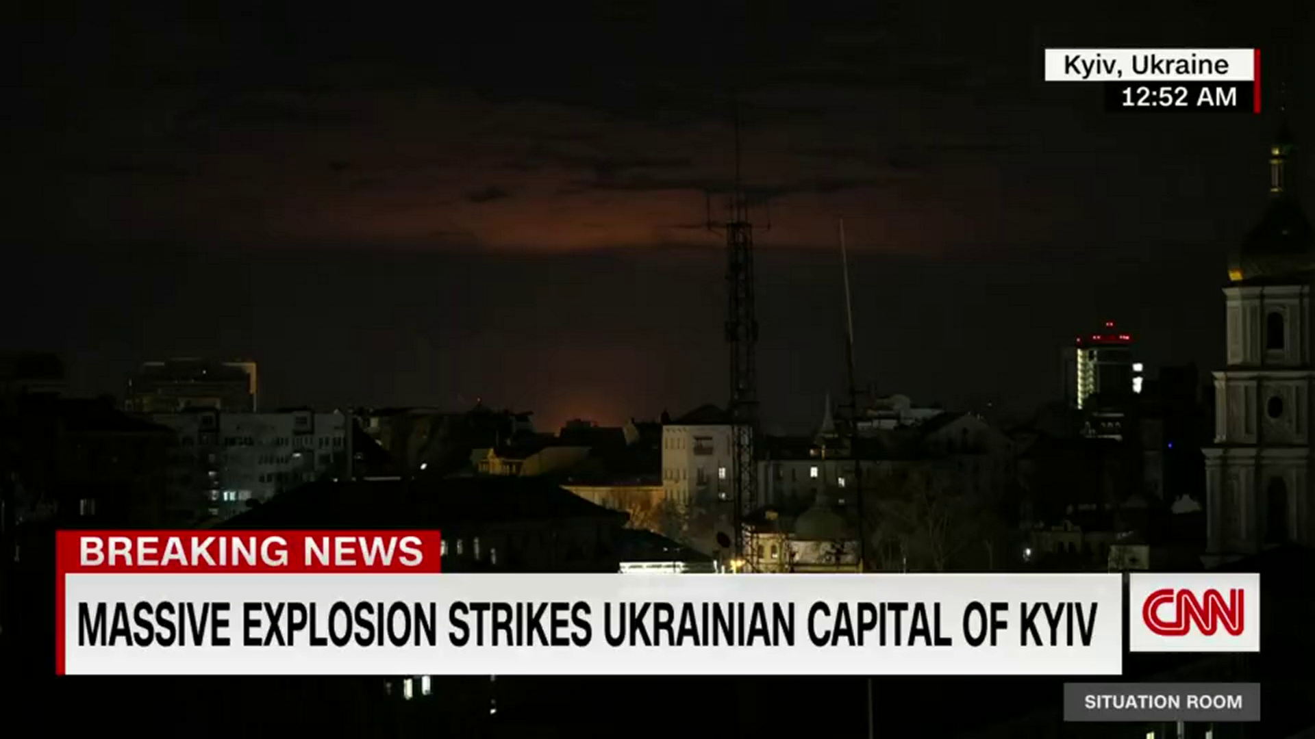 Massive Explosions Reported Near Kyiv