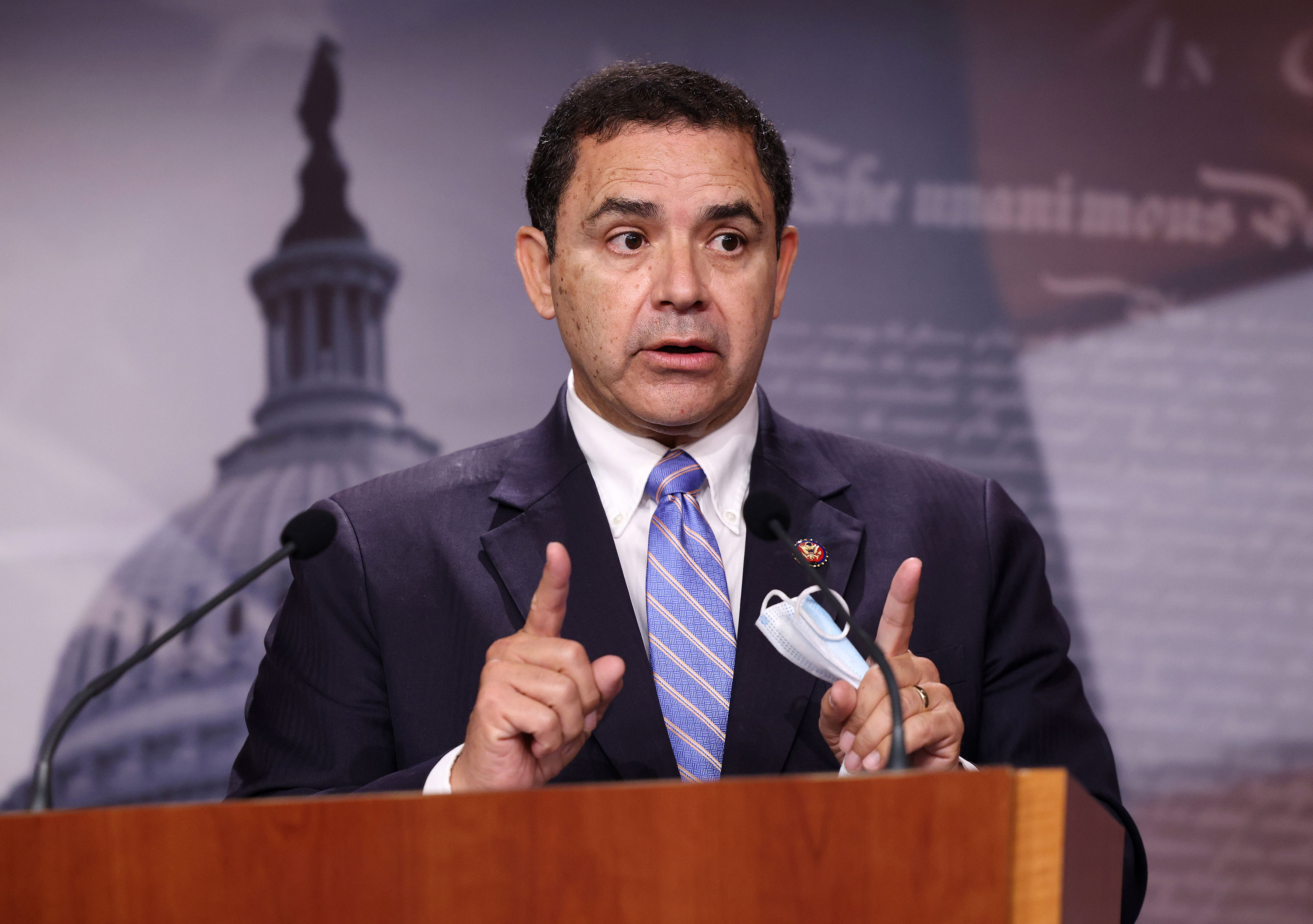 Rep. Henry Cuellar speaks during a news conference at the Capitol in Washington, DC, in July.