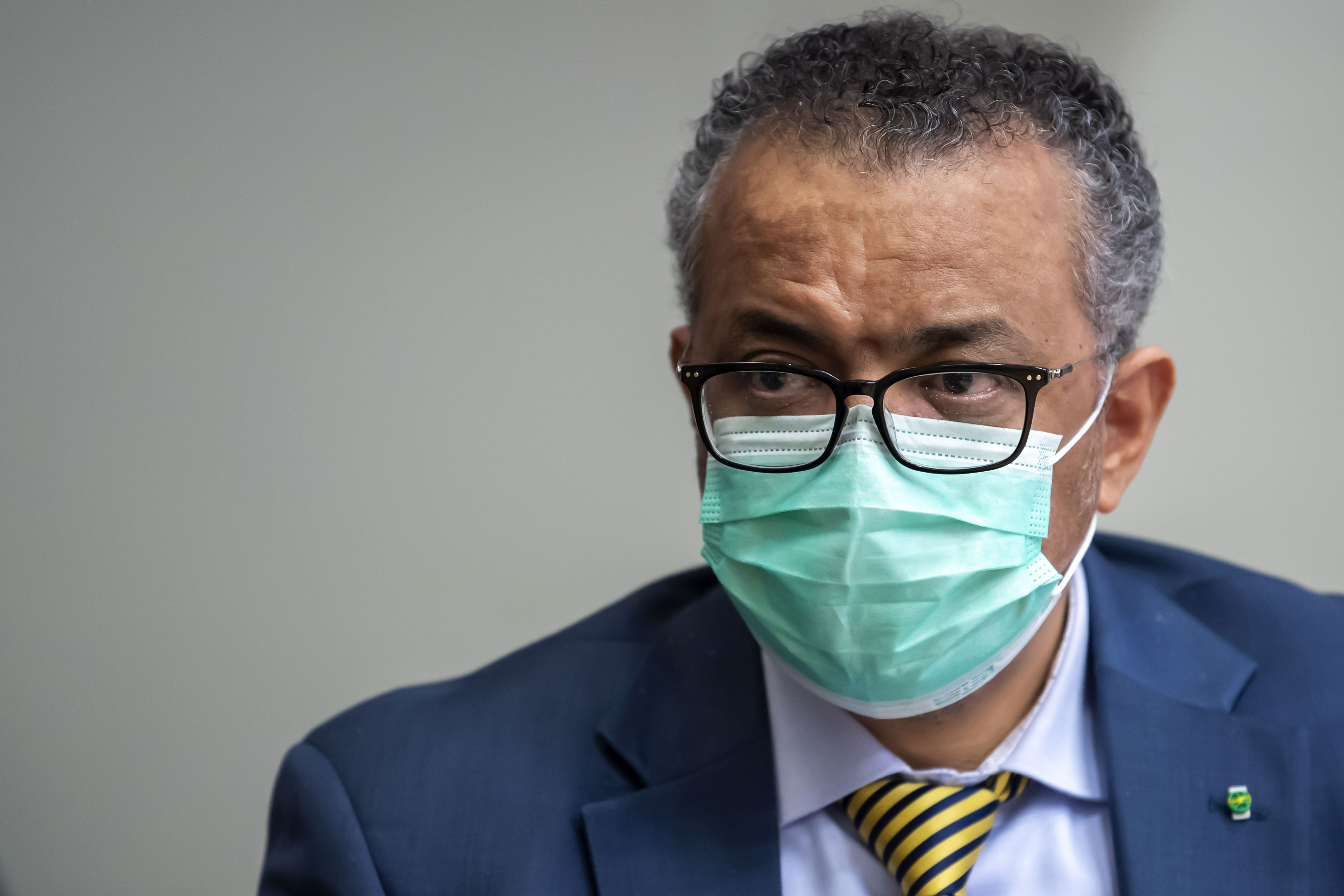 Tedros Adhanom Ghebreyesus, director-general of the World Health Organization, speaks in Geneva, Switzerland, on October 15.