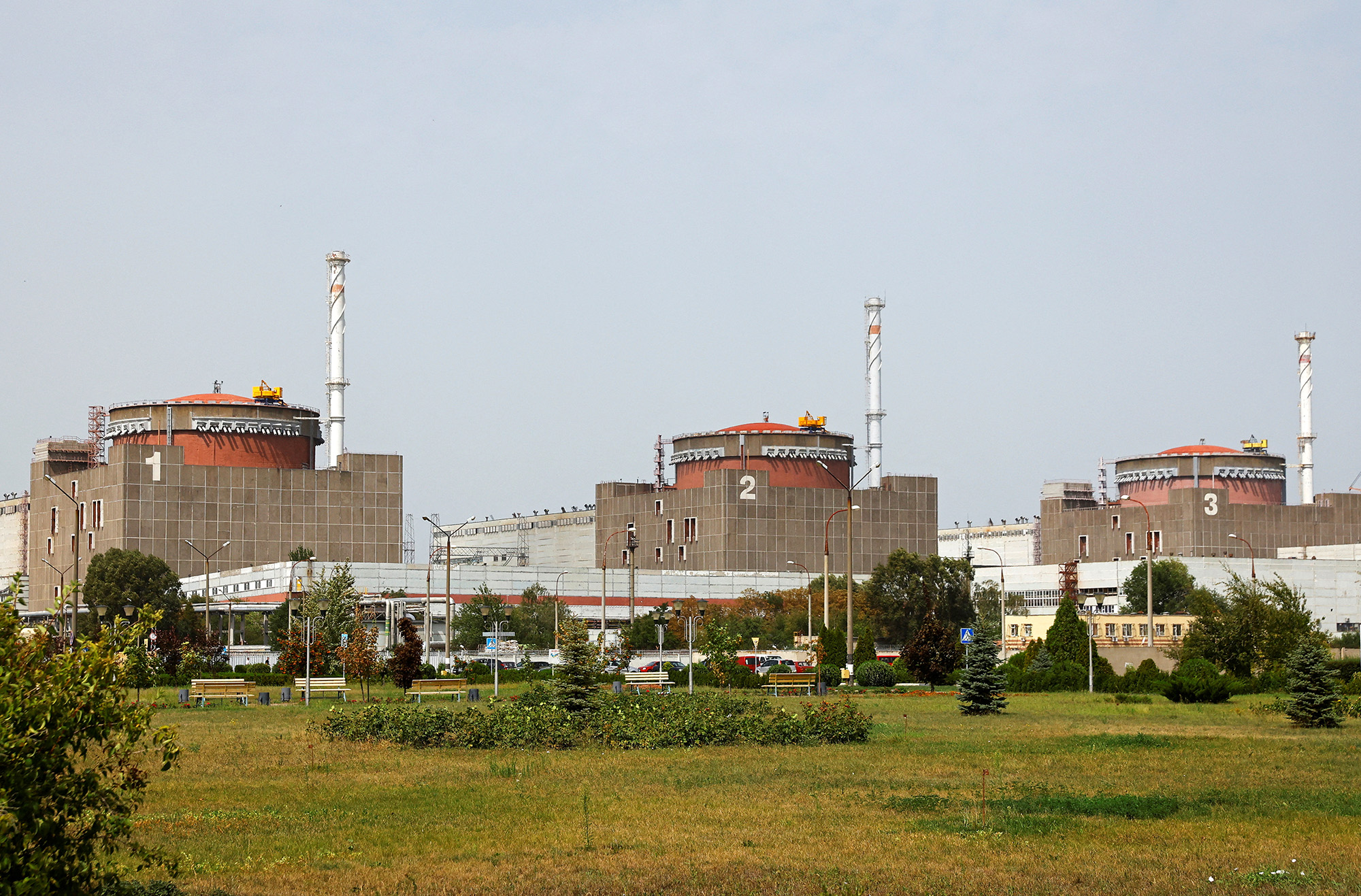 The Zaporizhzhia nuclear power plant outside the Russian-controlled city of Enerhodar, Ukraine, on August 22.