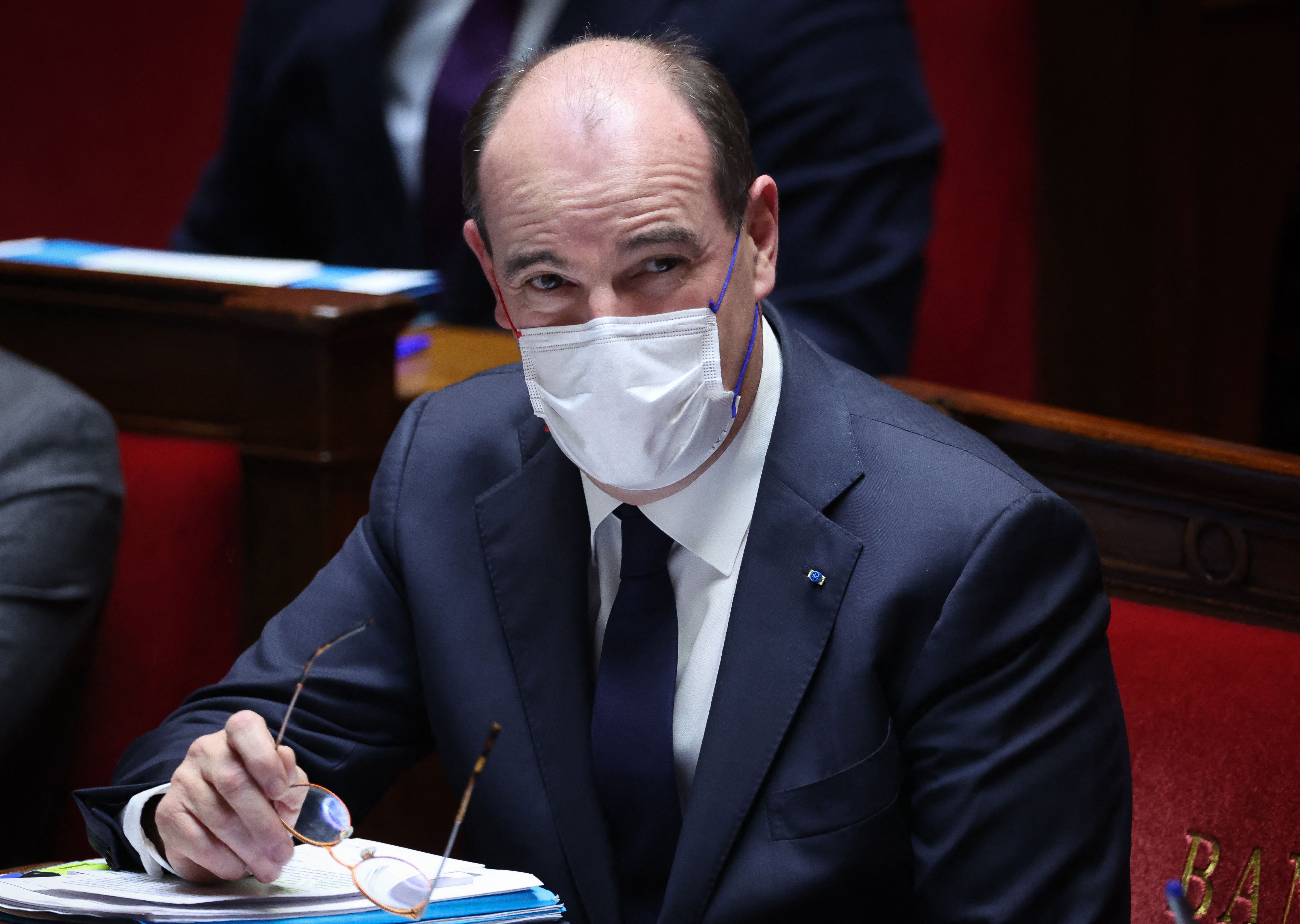 French Prime Minister Jean Castex attends a session of questions to the government at the French National Assembly in Paris, France, on February 22.