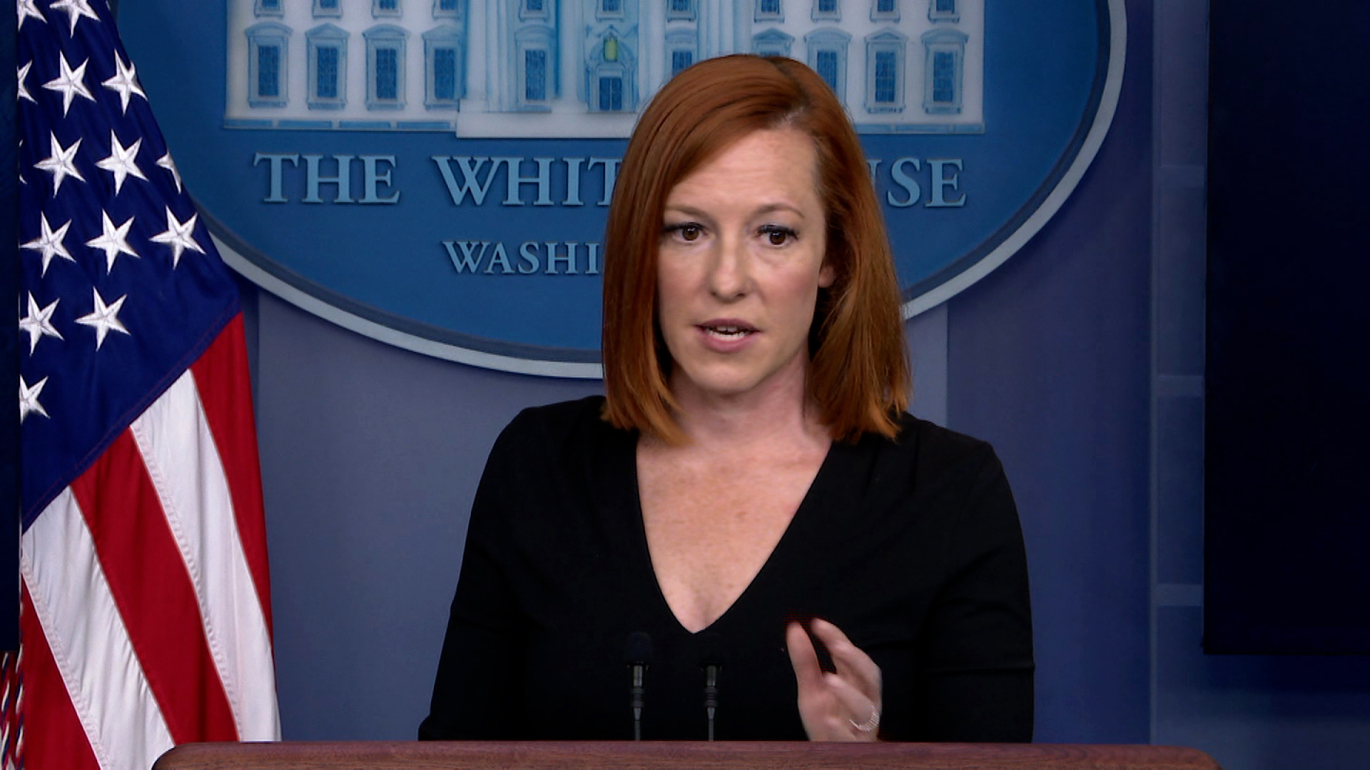 White House press secretary Jen Psaki speaks during a press briefing at the White House in Washington, DC, on June 30.