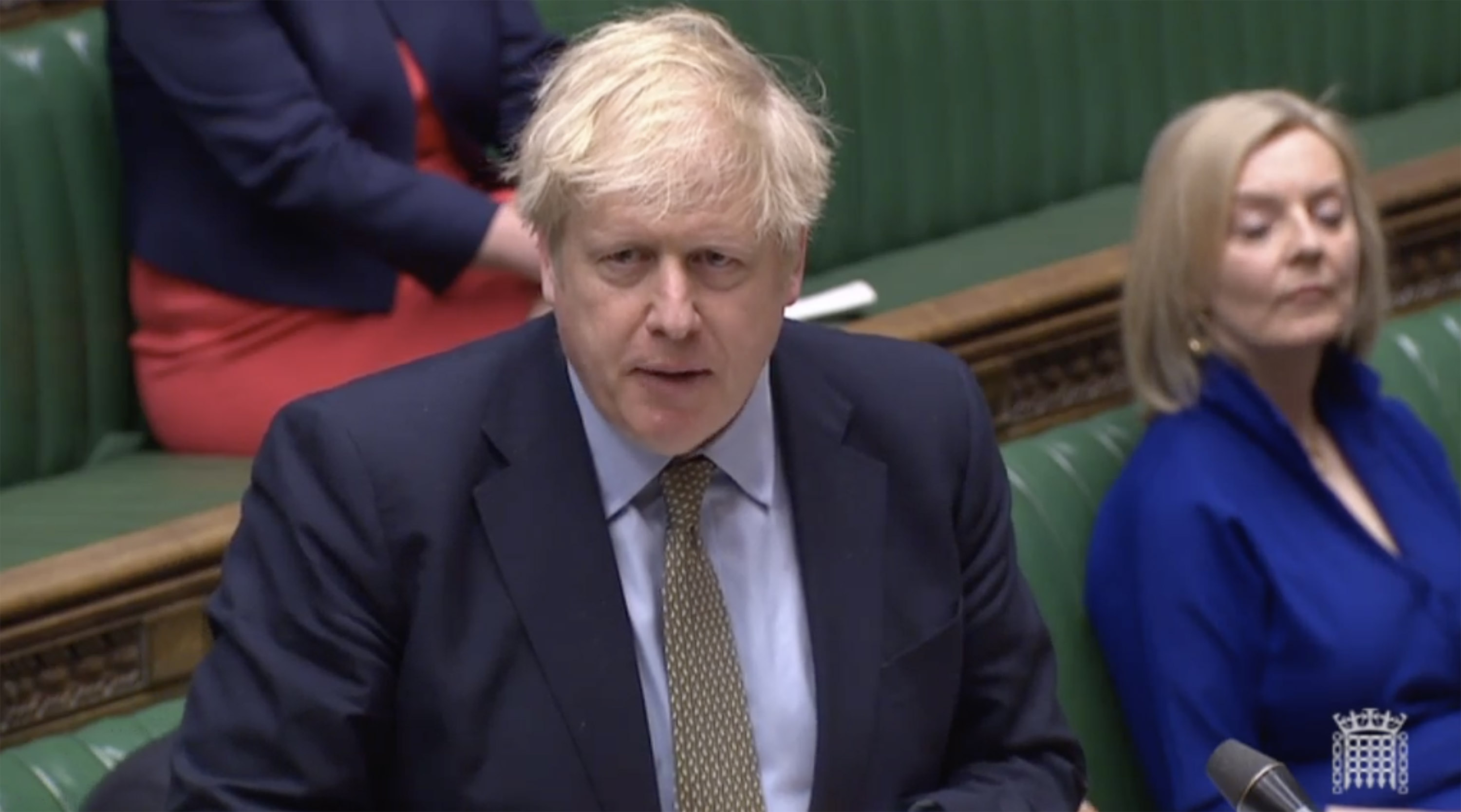UK Prime Minister Boris Johnson speaks during Prime Minister's Questions in the House of Commons, in London on March 18.