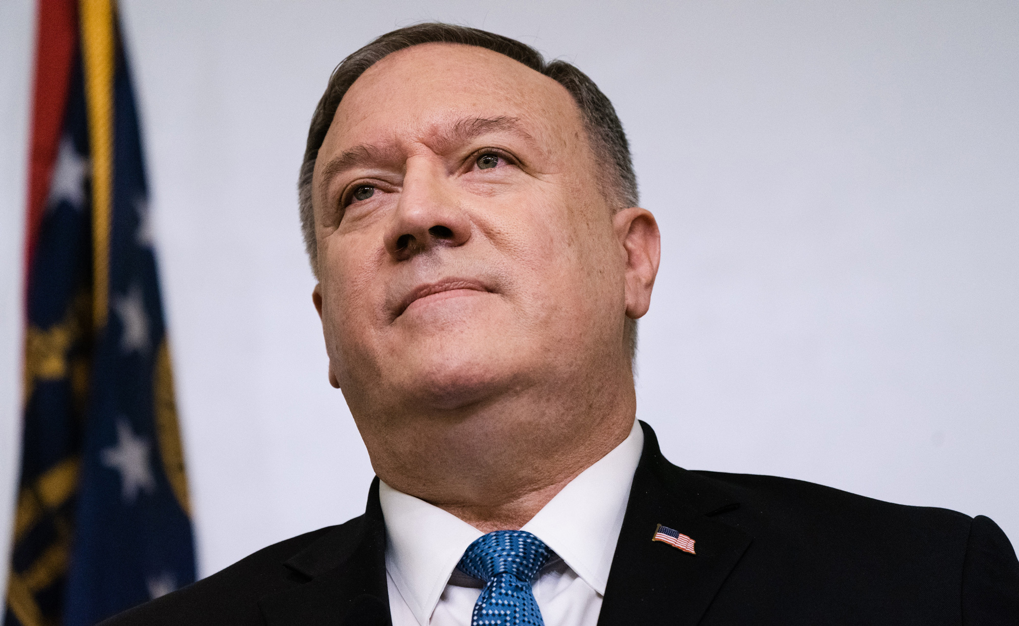 Secretary of State Michael Pompeo pauses while speaking at the Georgia Institute of Technology in Atlanta, on December 9.
