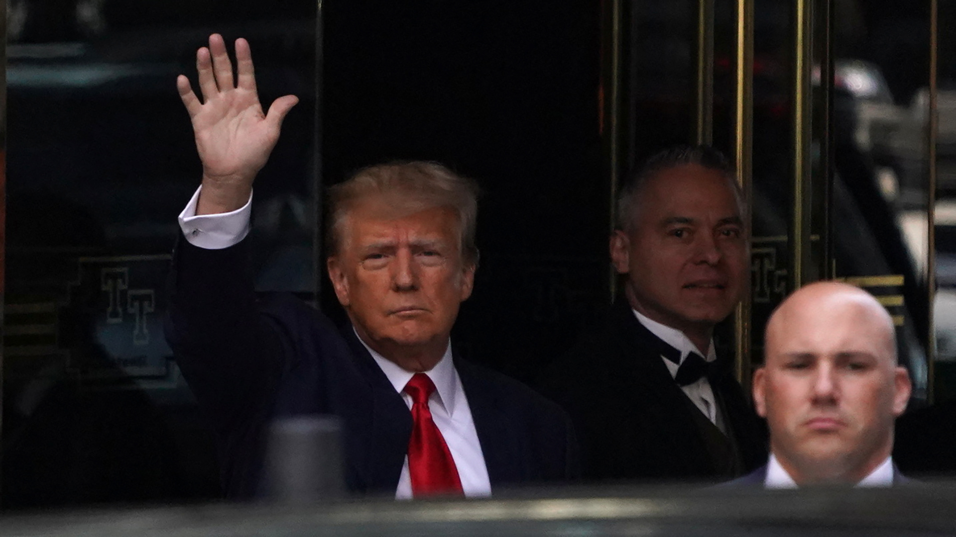 Former President Donald Trump departs from Trump Tower on Tuesday.
