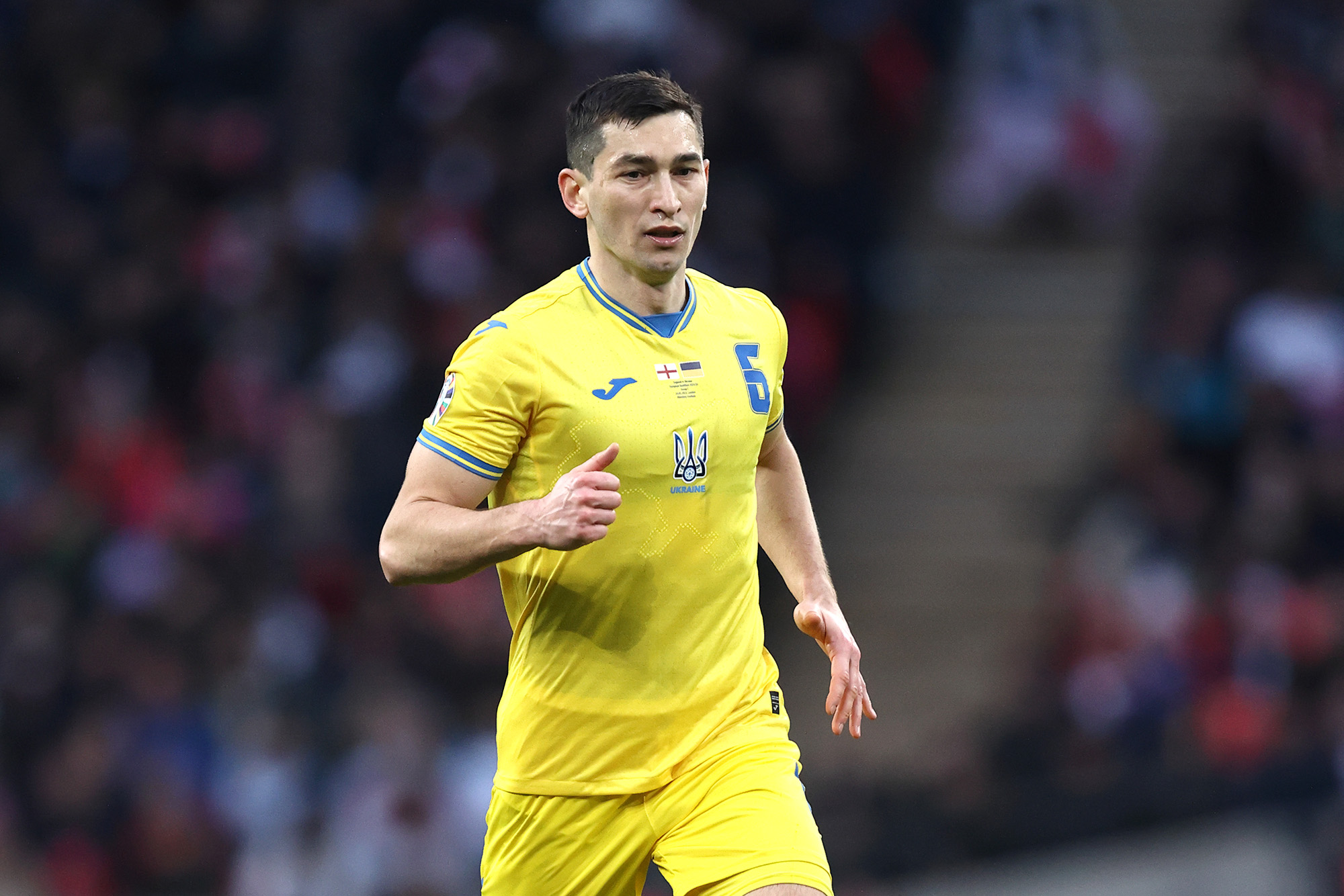 Taras Stepanenko of Ukraine during the UEFA EURO 2024 qualifying round group C match between England and Ukraine at Wembley Arena on March 26, in London, England.