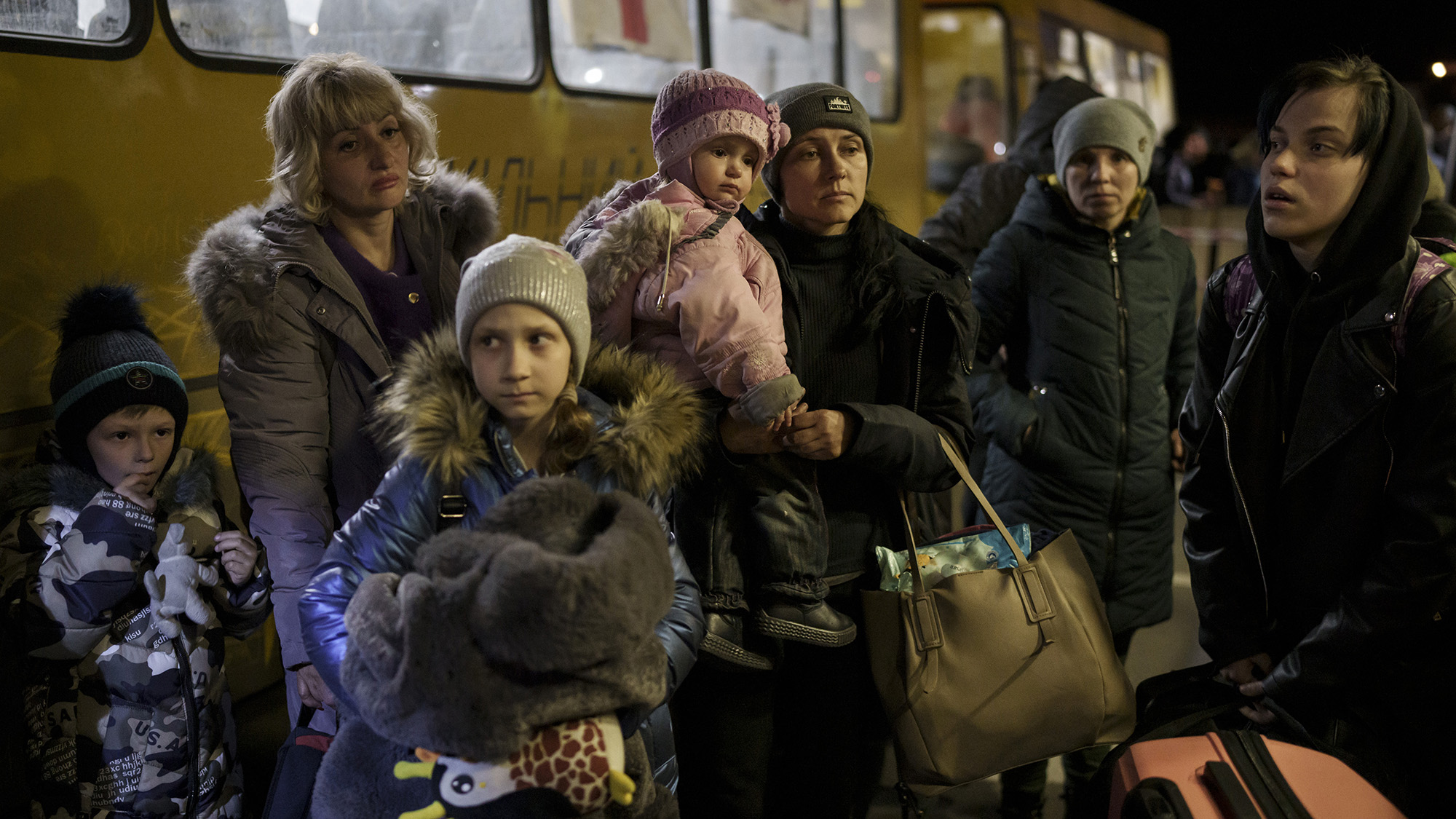 Refugees from Mariupol and nearby towns arrive in Zaporizhzhia, Ukraine on Friday, April 1.