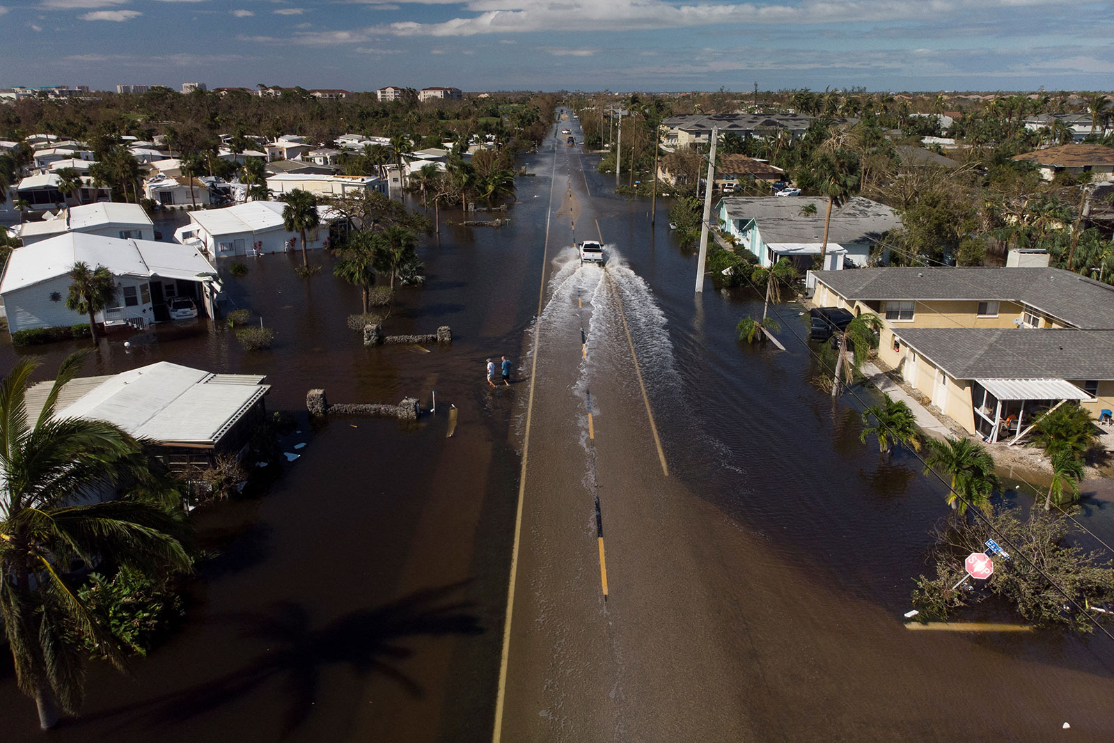 A view of a flooded community in Fort Myers, Florida on Thursday. 