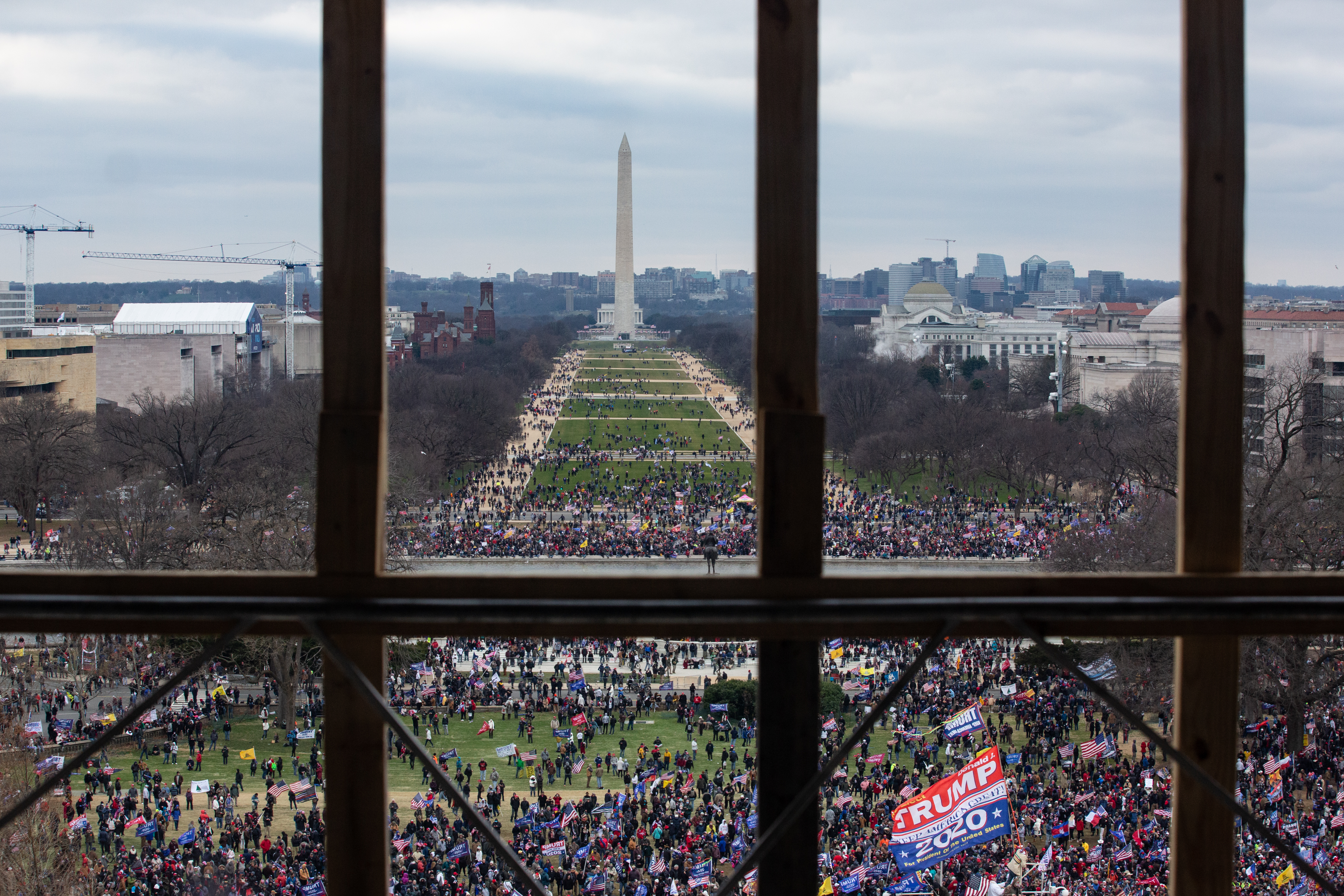 A crowd of Trump supporters gather outside the US Capitol on January 6 in Washington, DC. 