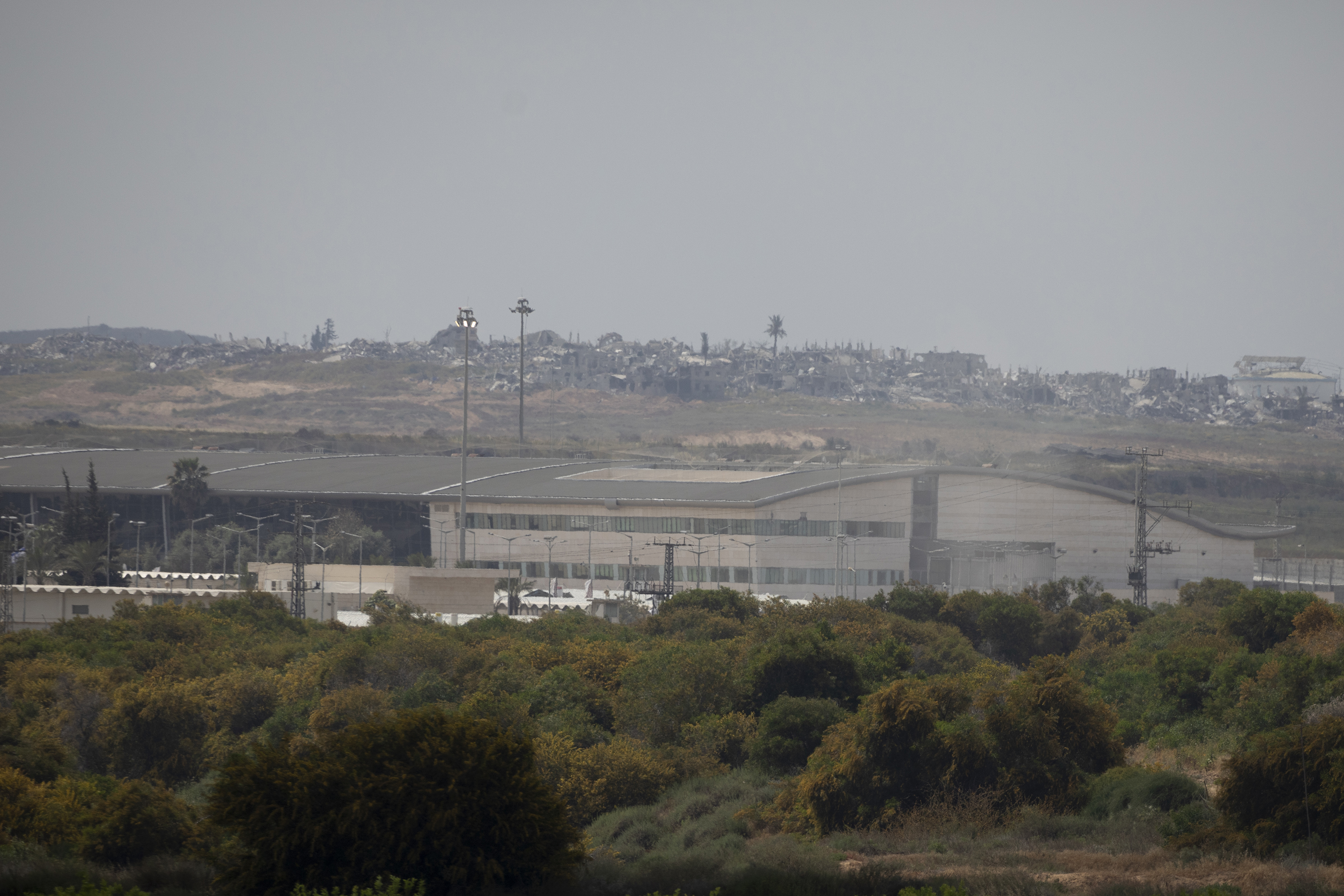 A general view over the Erez crossing point near the border with the Gaza on April 7 in Southern Israel.