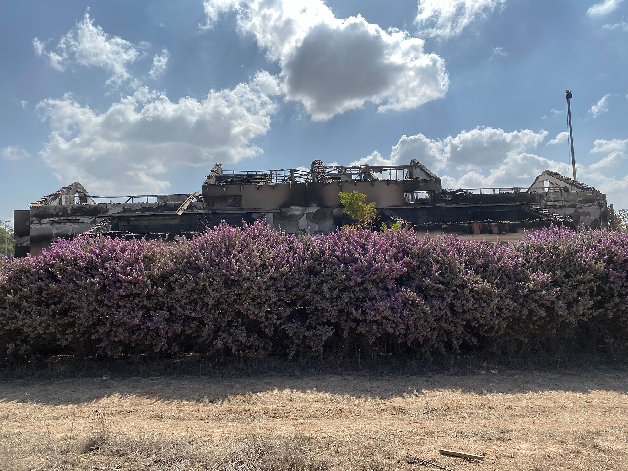 The charred remains of kibbutz Be’eri, Israel, on October 20.