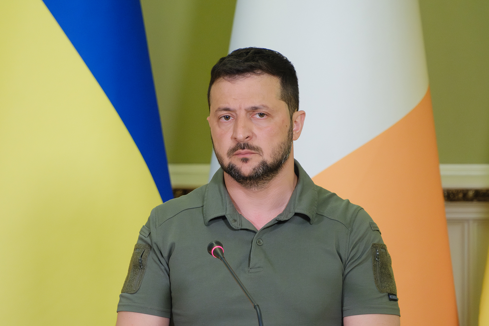 Volodymyr Zelensky attends a press conference in Kyiv, Ukraine on July 11.