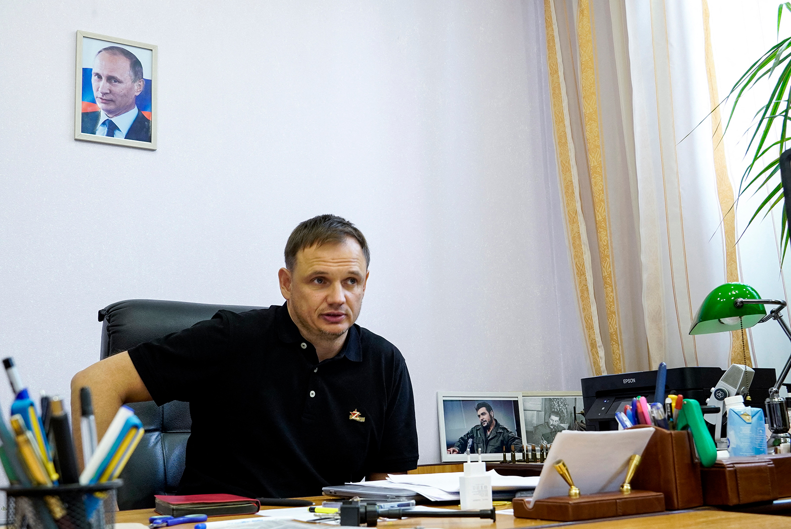 Kirill Stremousov, deputy head of the Russian-backed Kherson administration, is pictured in his office in the city of Kherson on July 20.
