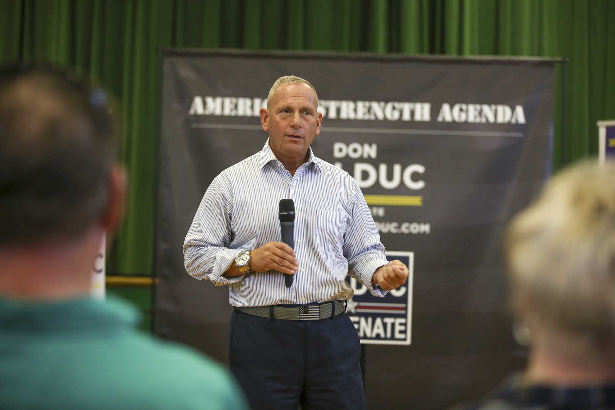 New Hampshire Republican U.S. Senate candidate Don Bolduc speaks during a campaign gathering on November 5, in Nashua, 