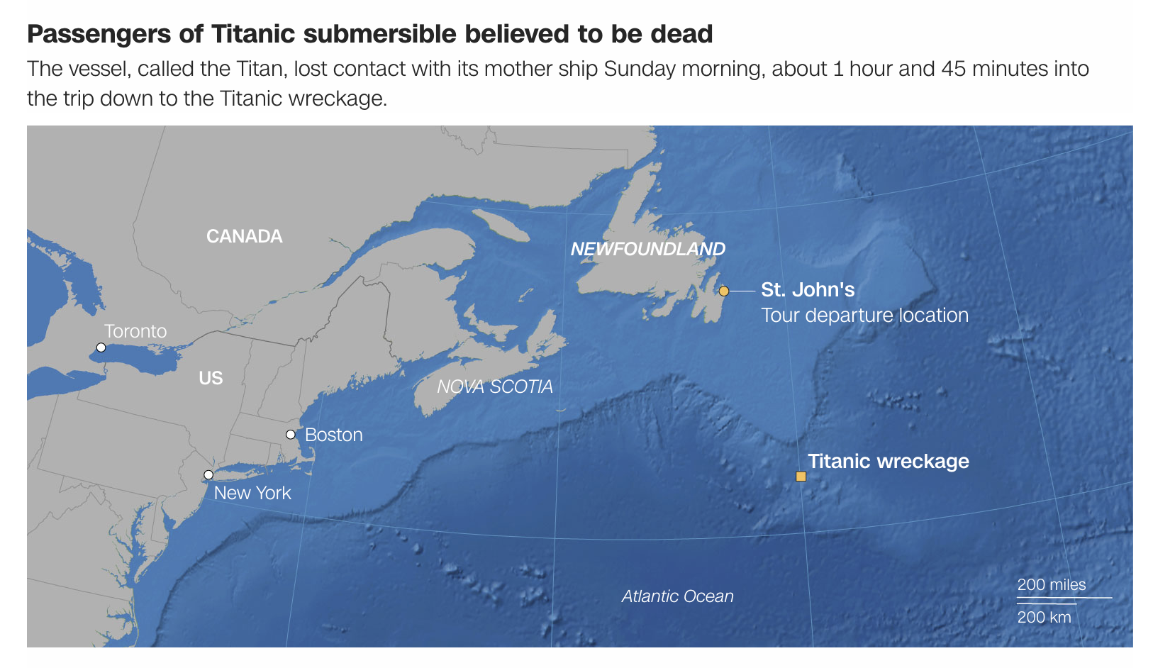 June 22, 2023 - Missing Titanic sub crew killed after 'catastrophic  implosion'
