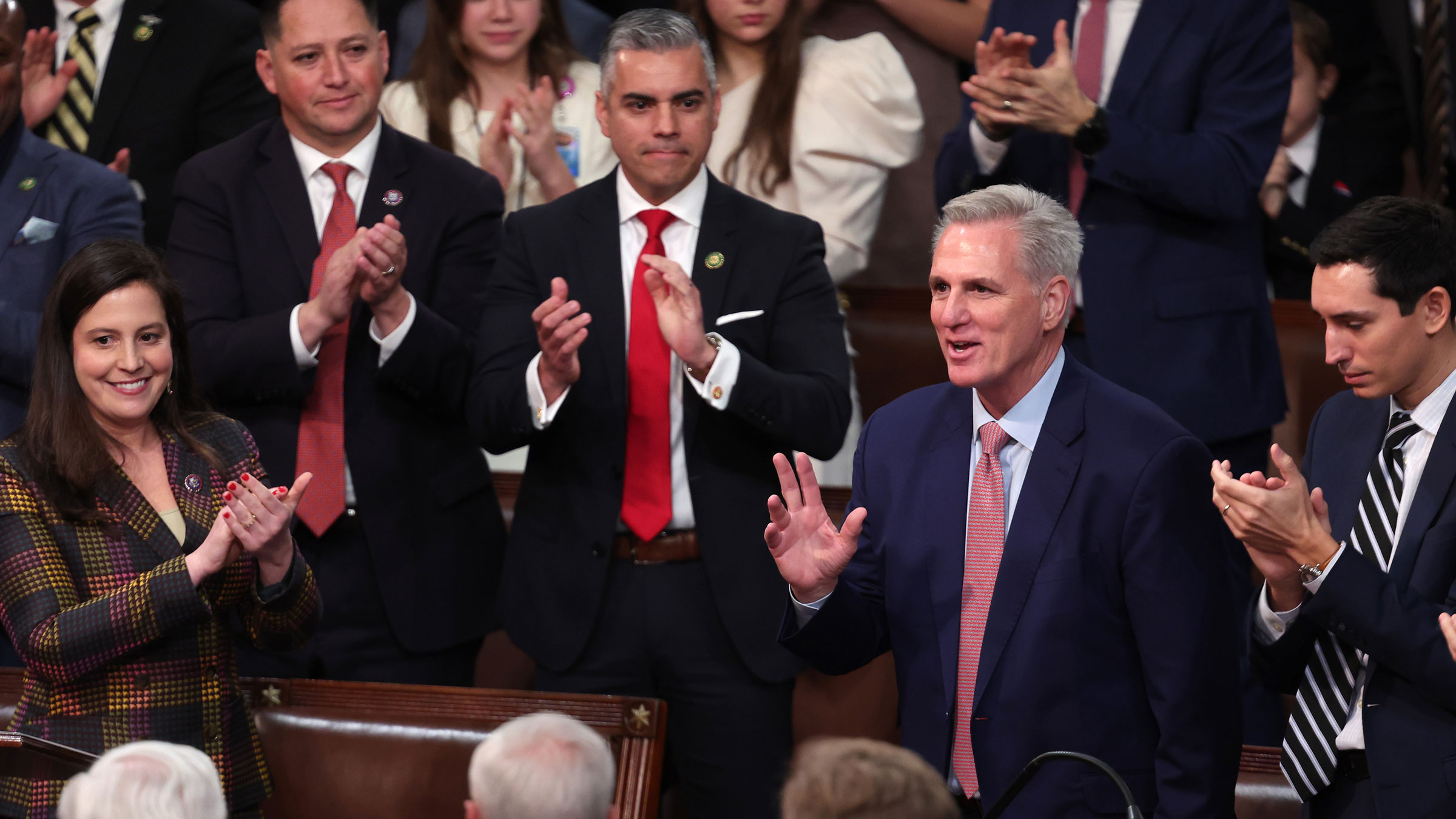 Kevin McCarthy receives applause after being nominated as House Speaker.
