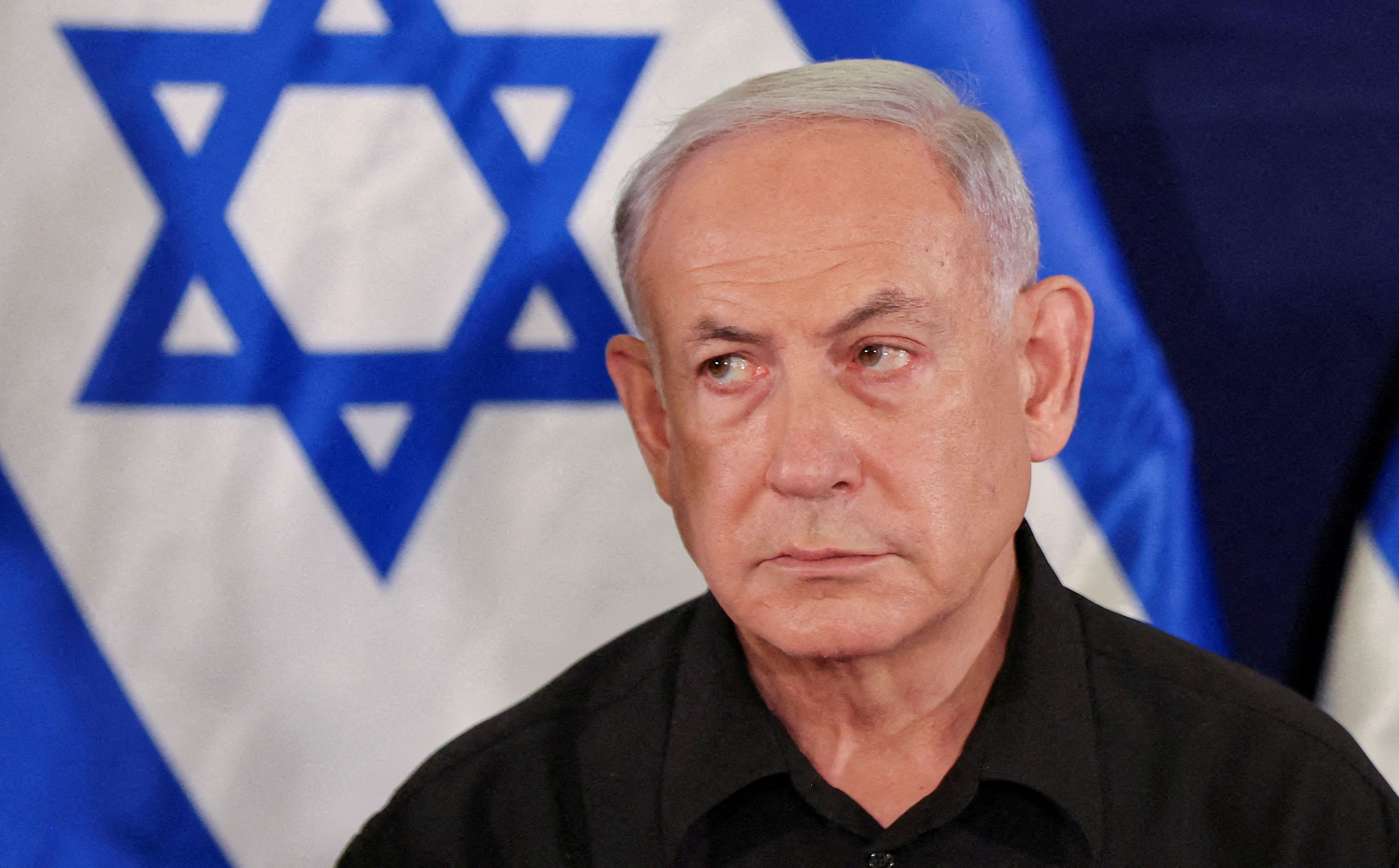Israeli prime minister Benjamin Netanyahu attends a press conference in Tel Aviv, Israel, on October 28. 