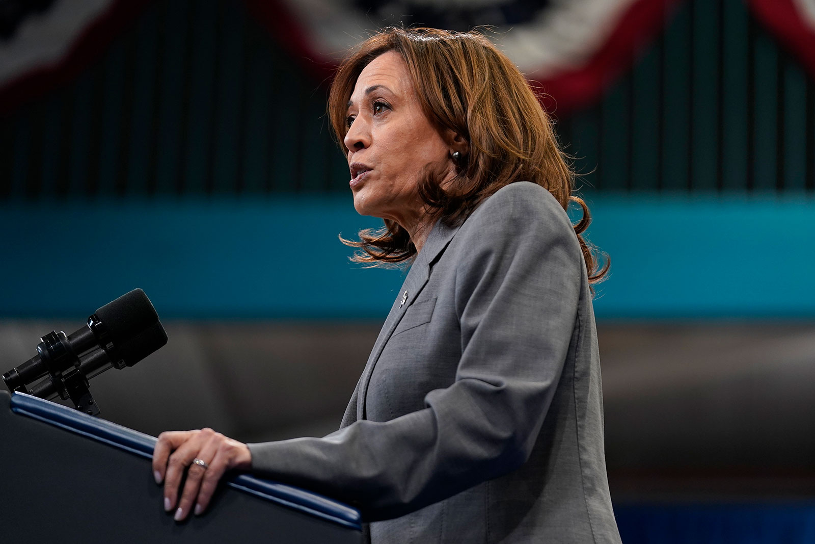Vice President Kamala Harris delivers remarks during a campaign event with President Joe Biden in Raleigh, North Carolina, Tuesday, March 26.