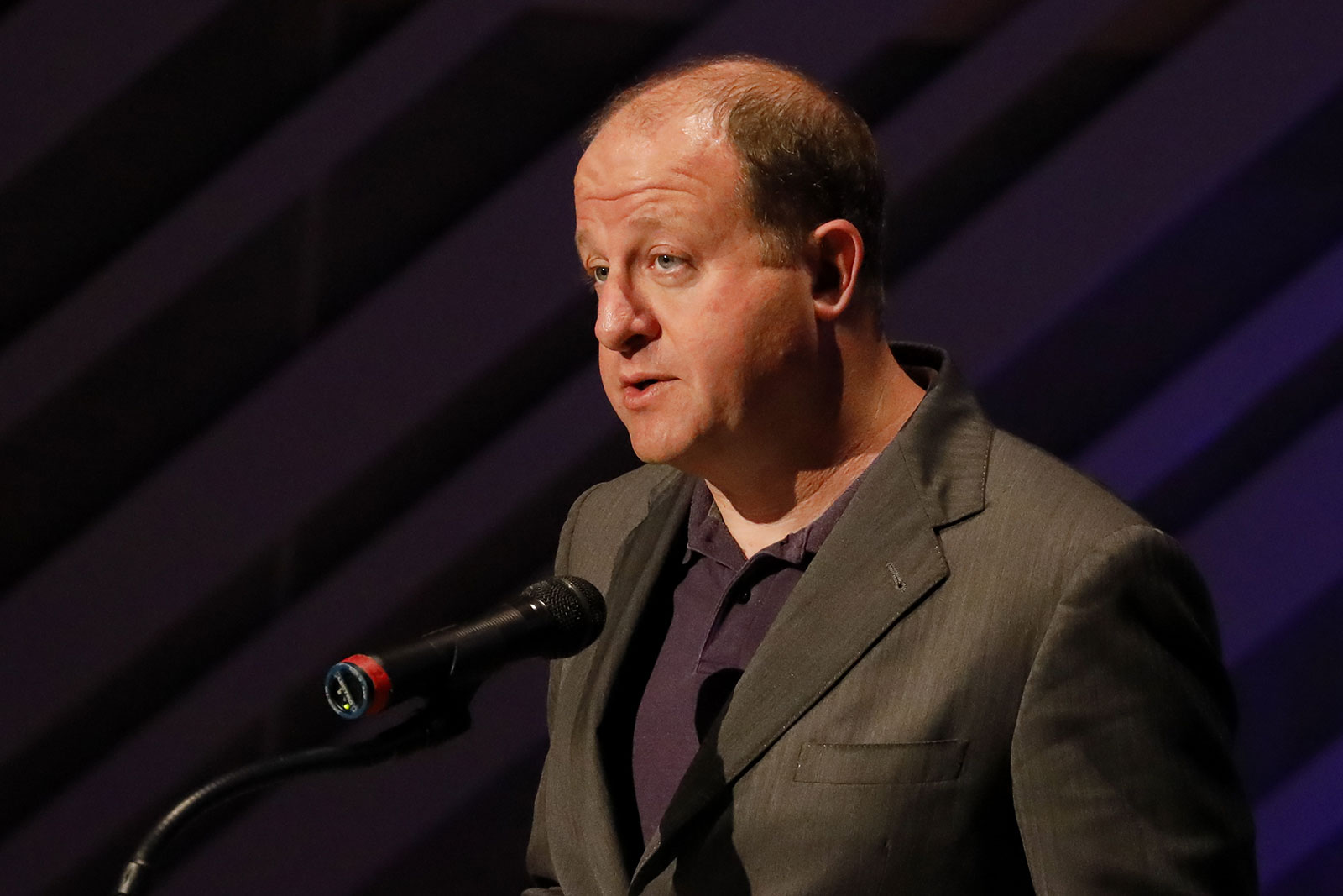 Colorado Gov. Jared Polis speaks during the Aspen Ideas Climate conference in Miami on May 9. 
