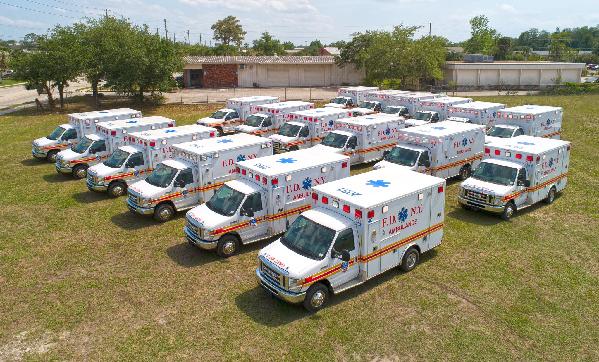 Ambulances leased by the New York City Fire Department. This image was released by the fire department on May 5.