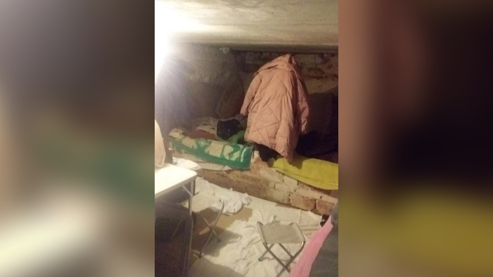 Ekaterina Kryshtal's underground shelter in her home.