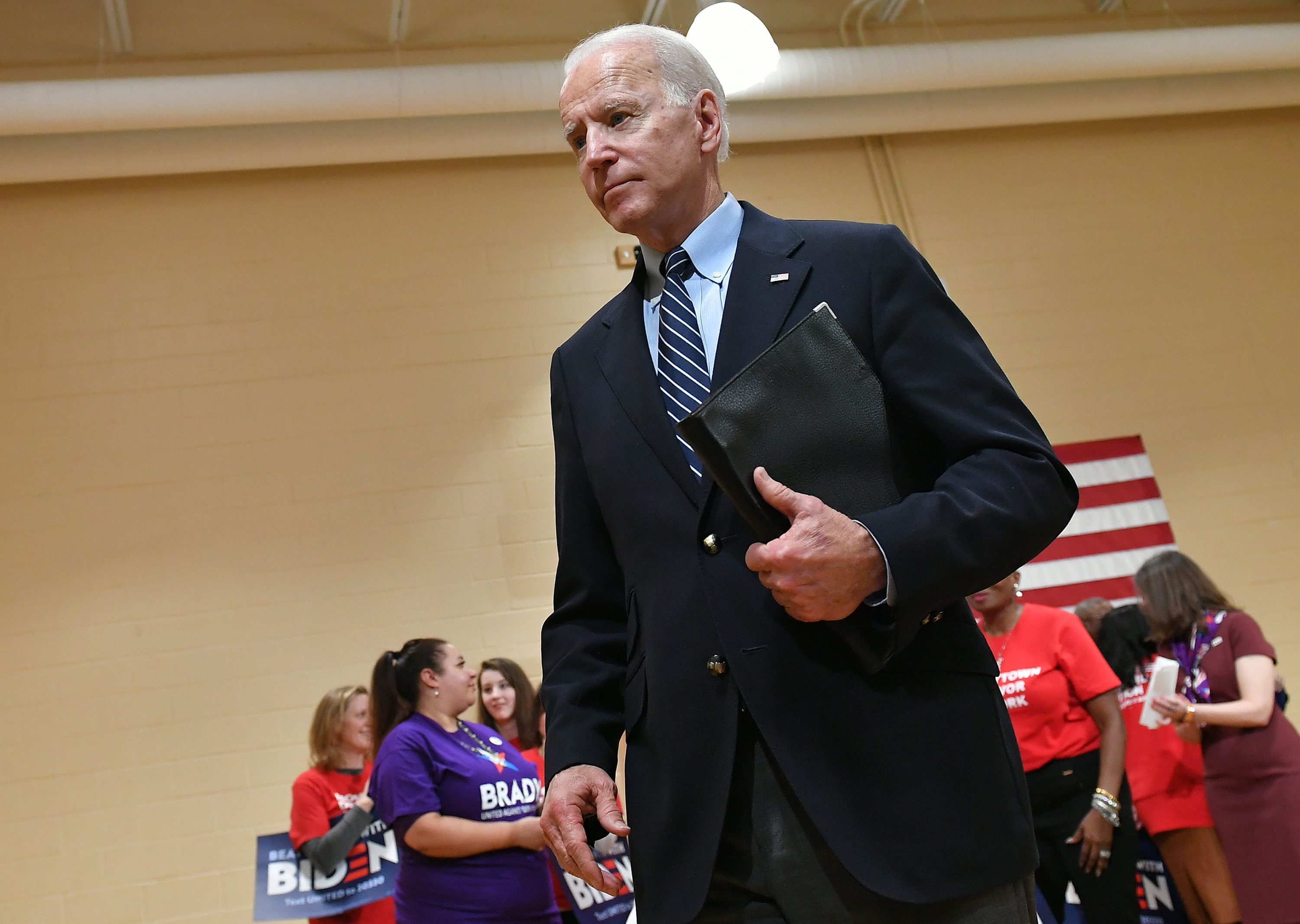 Democratic presidential candidate Joe Biden during a campaign stop in Columbus, Ohio on March 10, 2020. 