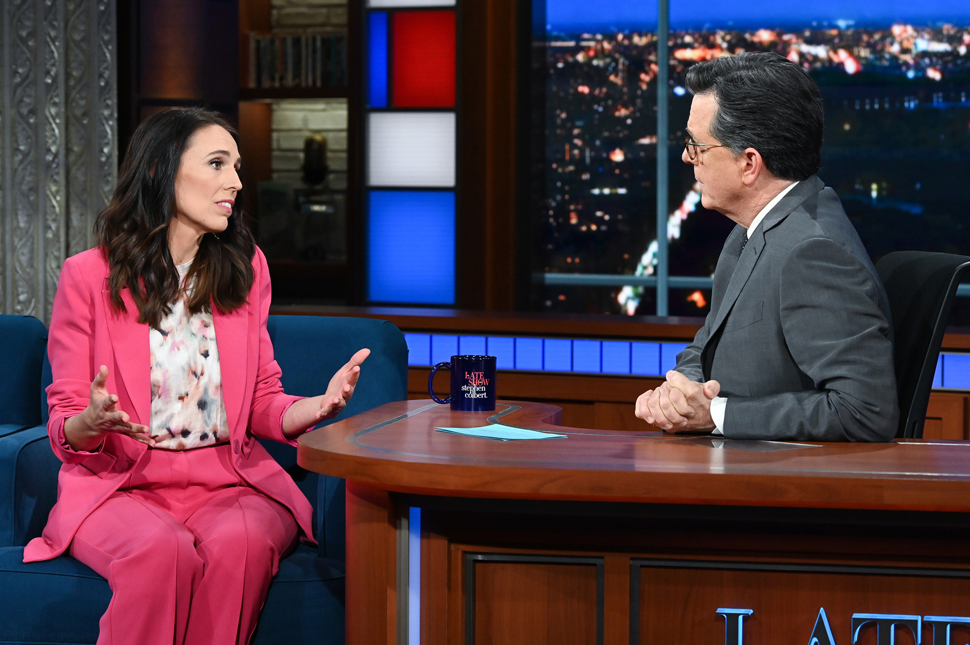 New Zealand Prime Minister Jacinda Ardern appears on "The Late Show with Stephen Colbert," on Tuesday May 24.