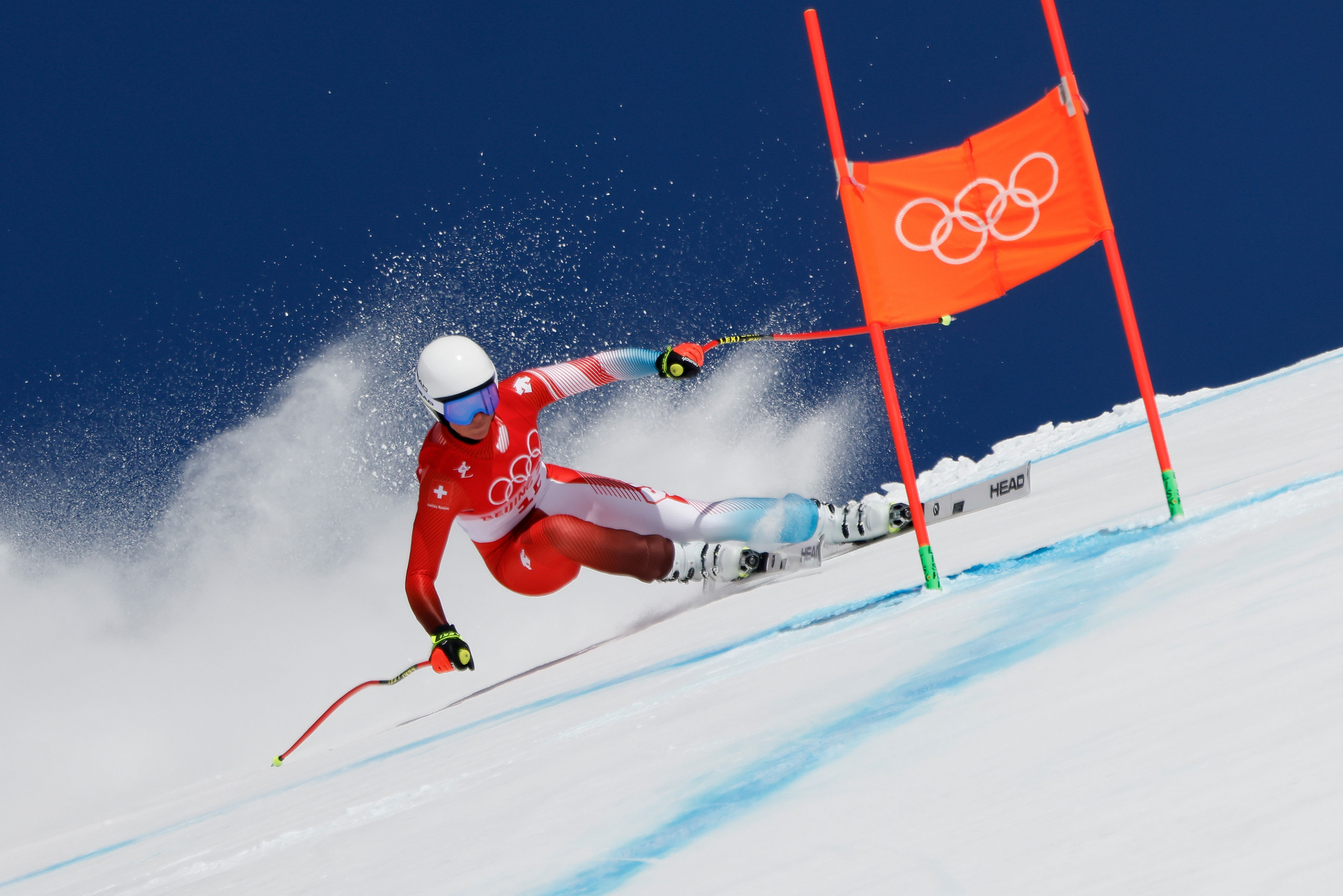 Corinne Suter of Switzerland competes in the women's downhill on Tuesday.