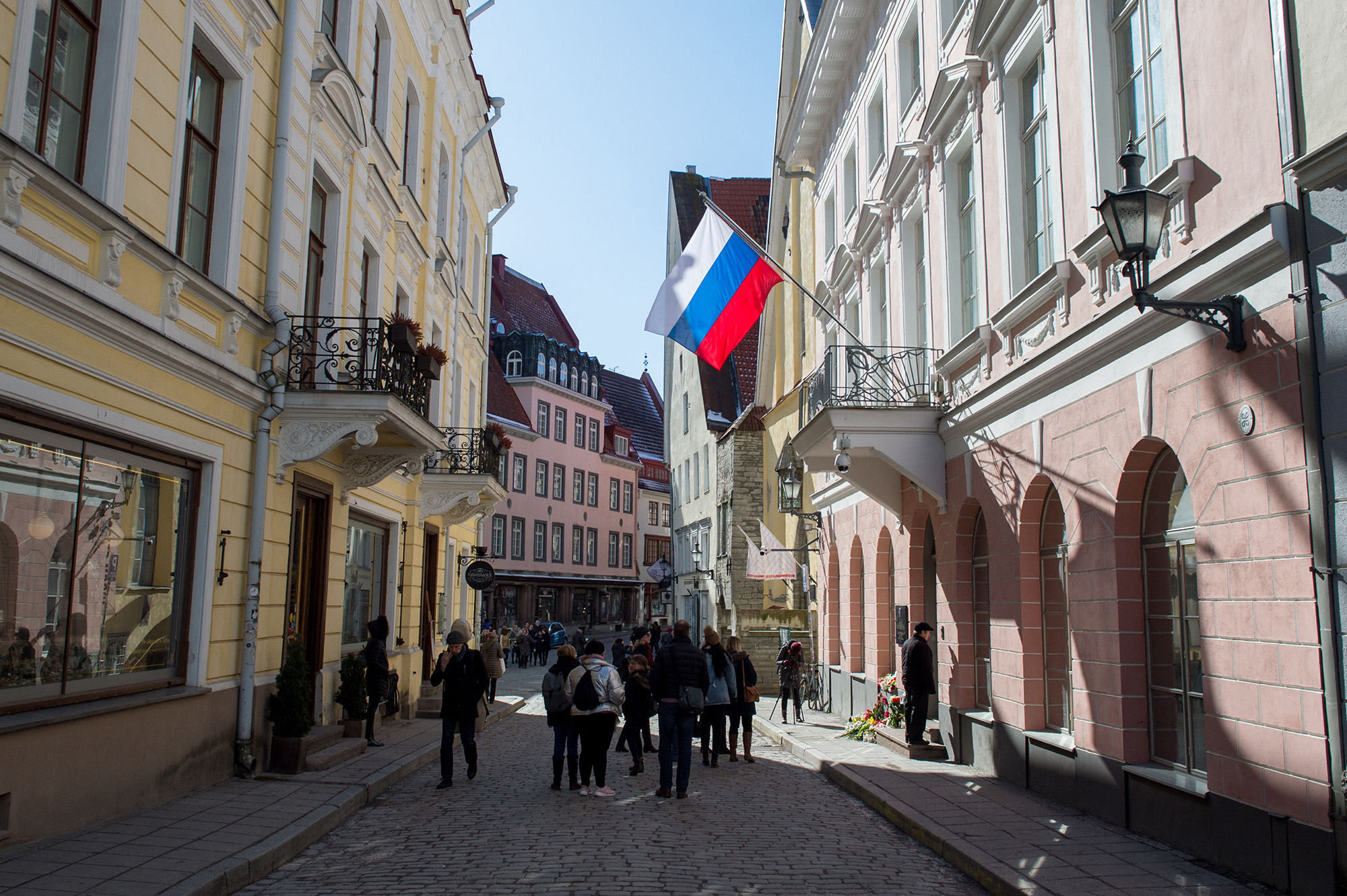 The Russian Embassy in Tallinn, Estonia, on March 27, 2018.
