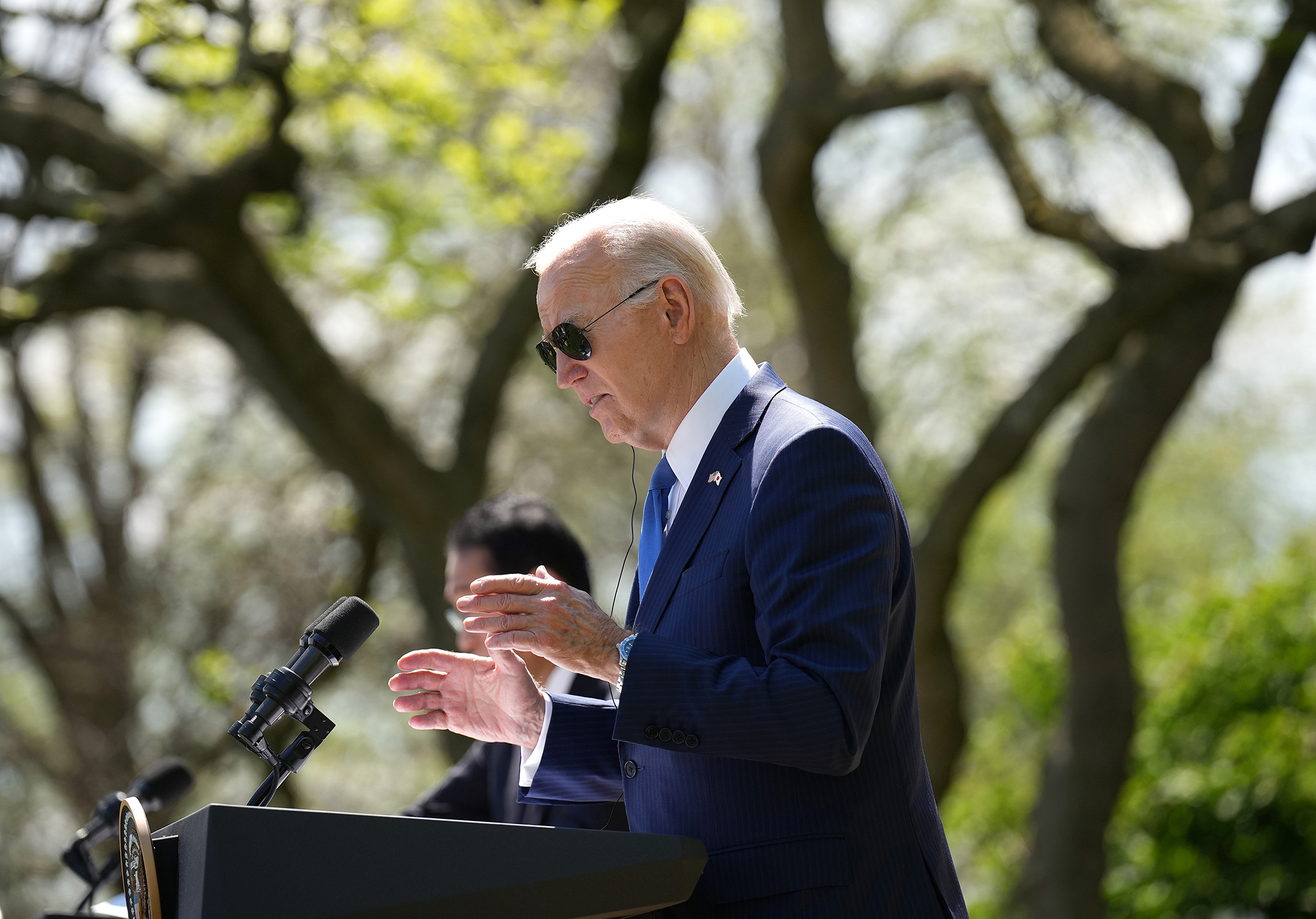 U.S. President Joe Biden during a joint press conference in the Rose Garden with Japanese Prime Minister Fumio Kishida at the White House on April 10, 2024 in Washington, DC. 