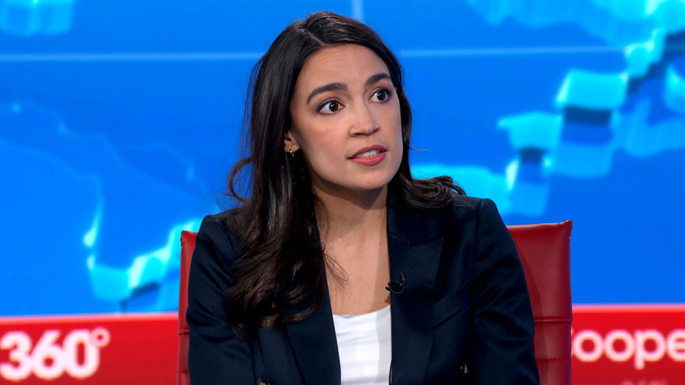 Rep. Alexandria Ocasio-Cortez speaks with CNN's Anderson Cooper on Friday, April 7, 2023.