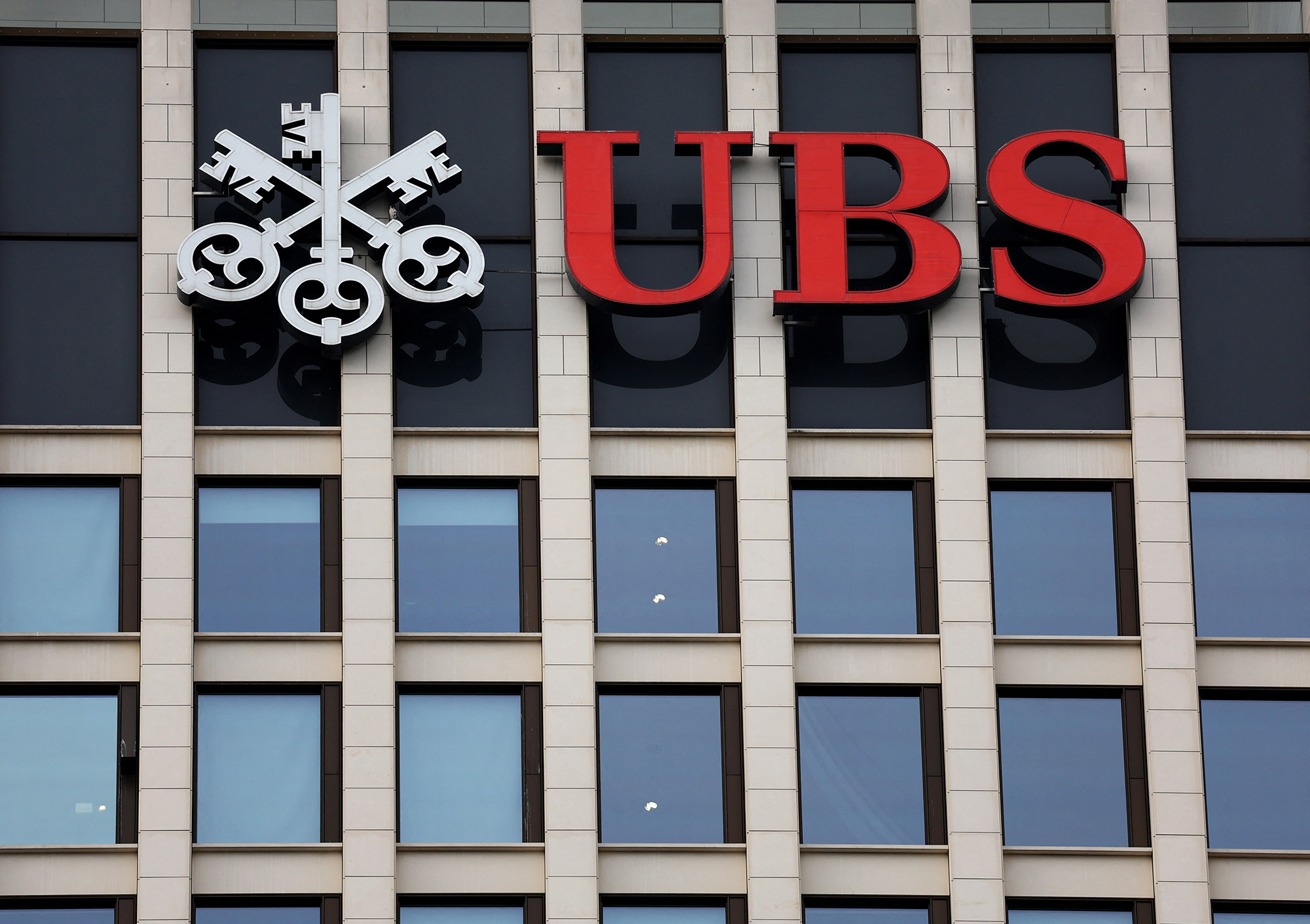 Swiss bank UBS office in Frankfurt, Germany, on November 8.