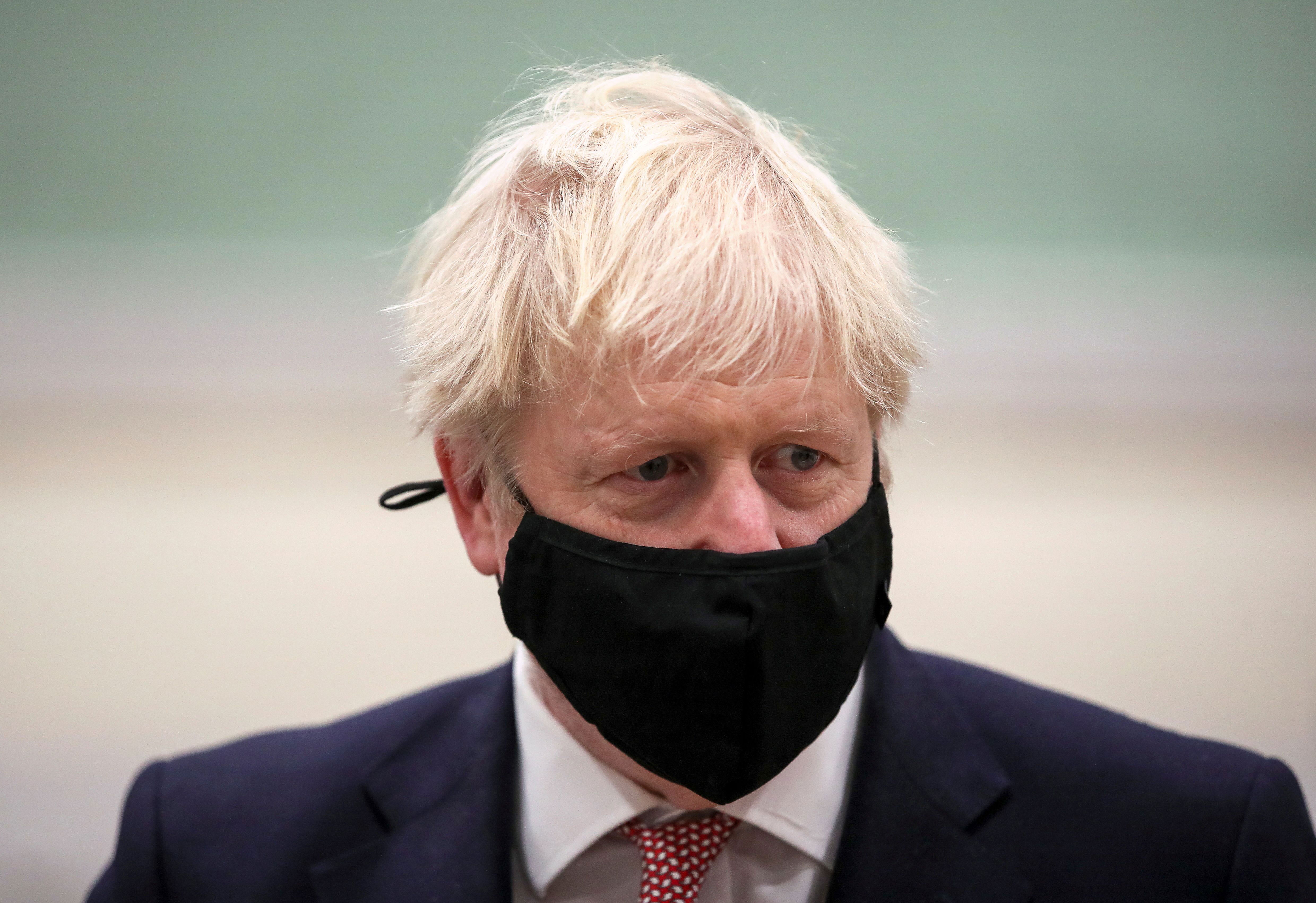 UK Prime Minister Boris Johnson visits the East Midlands region in England on November 6.