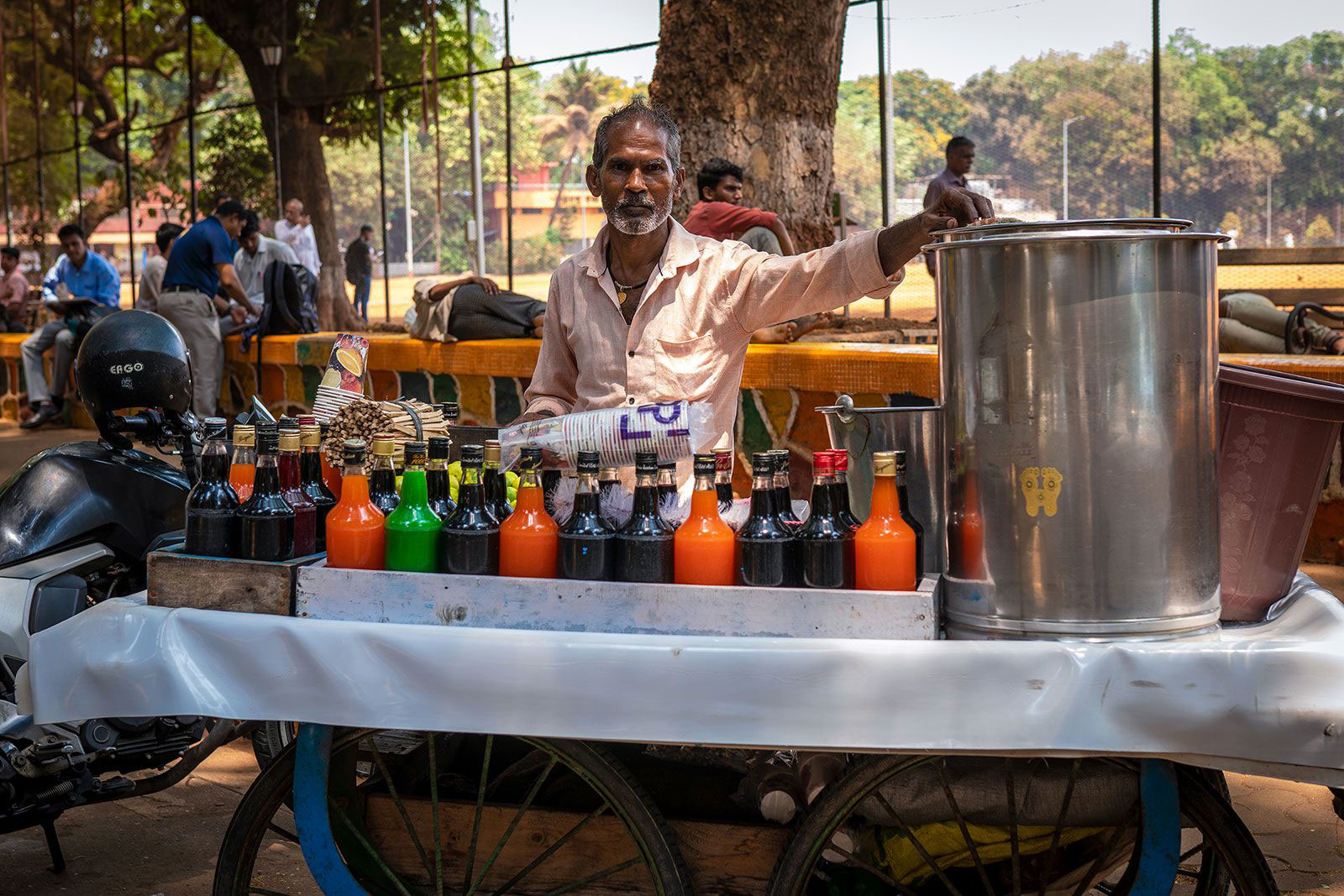 Chanu Gupta, a shaved ice vendor in Mumbai, poses for a picture during an interview with CNN on April 16. 